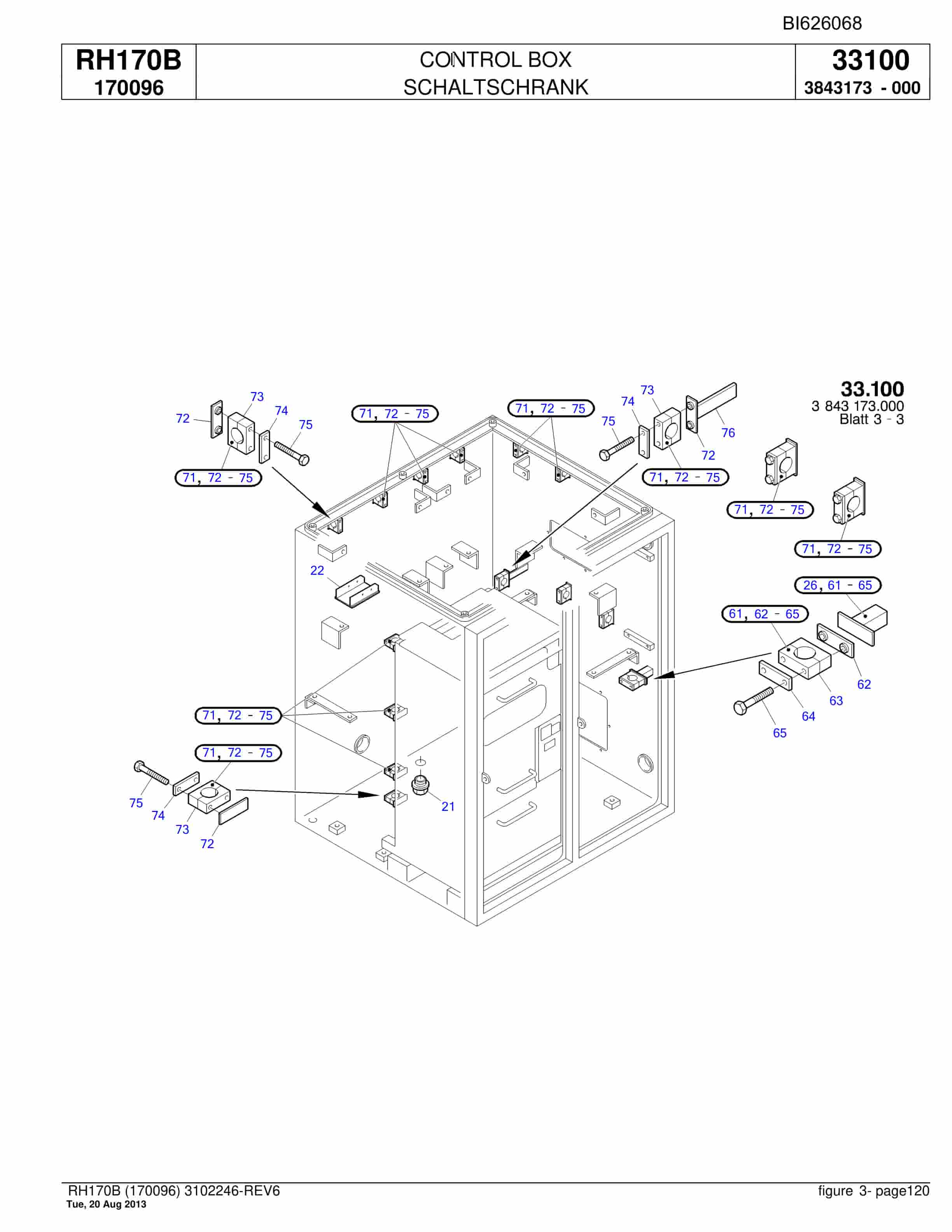 Bucyrus RH170B Hydraulic Excavator Parts Catalog BI626068-4