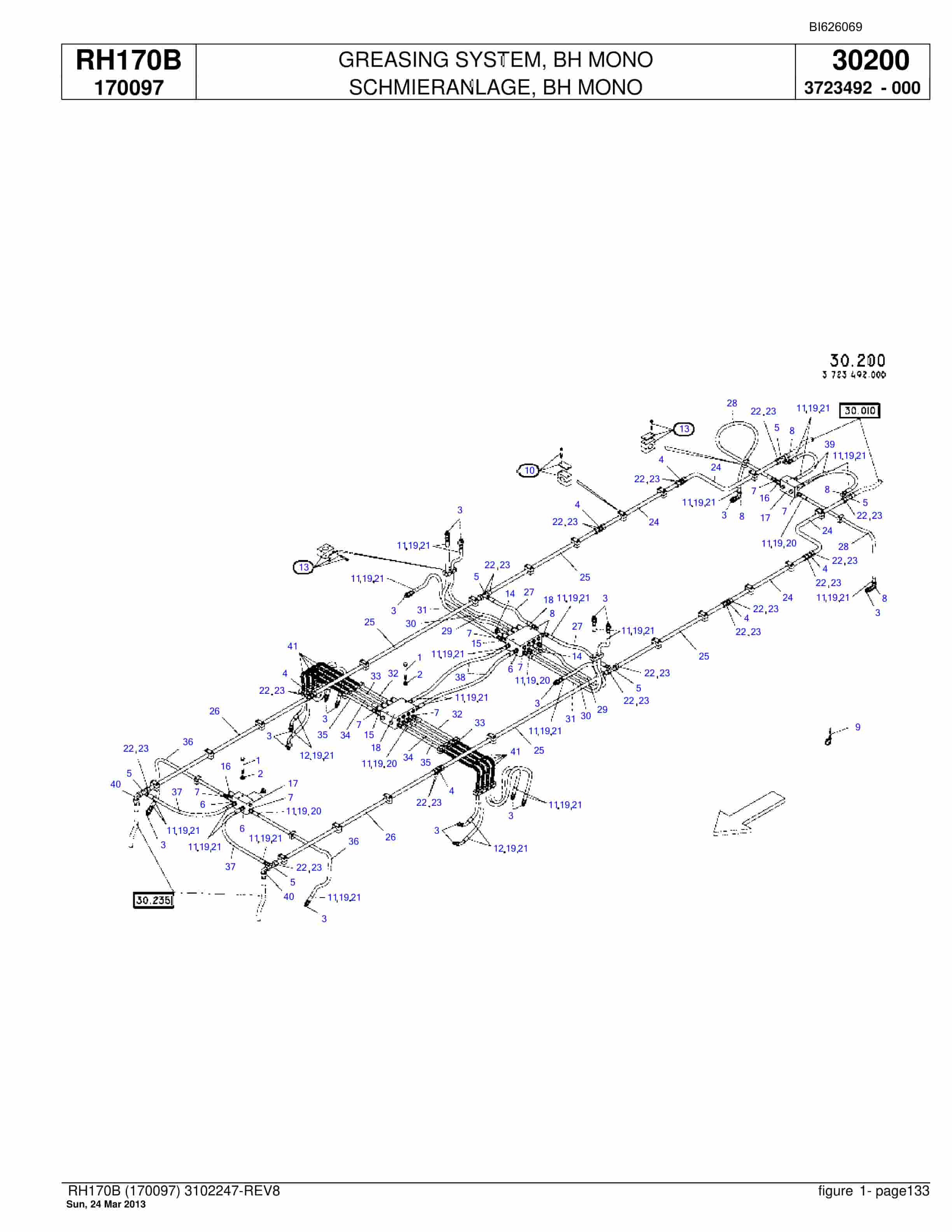 Bucyrus RH170B Hydraulic Excavator Parts Catalog BI626069-4