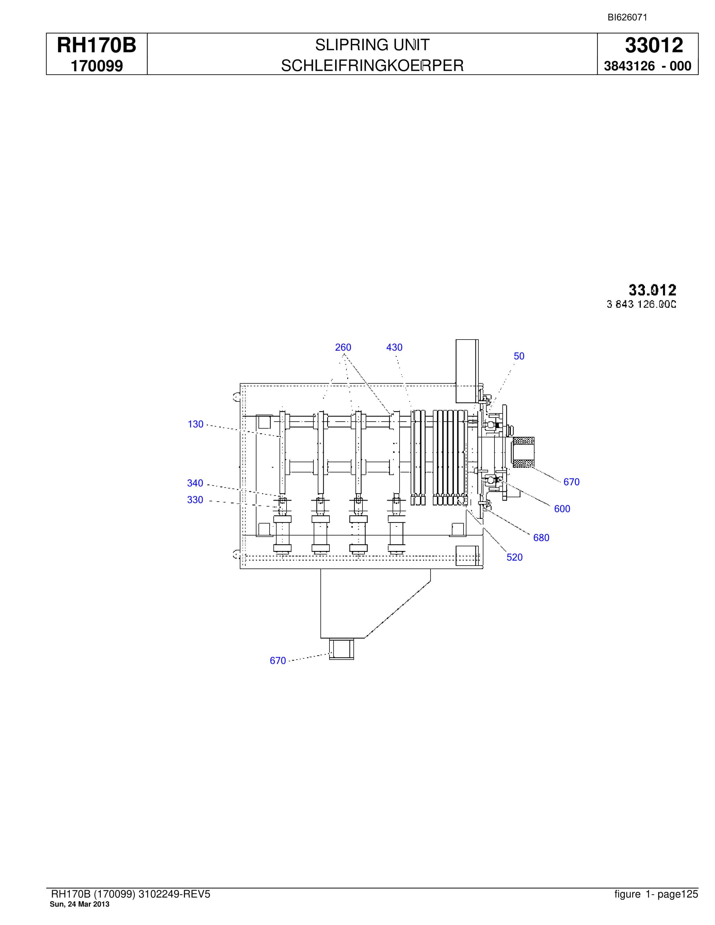 Bucyrus RH170B Hydraulic Excavator Parts Catalog BI626071-4