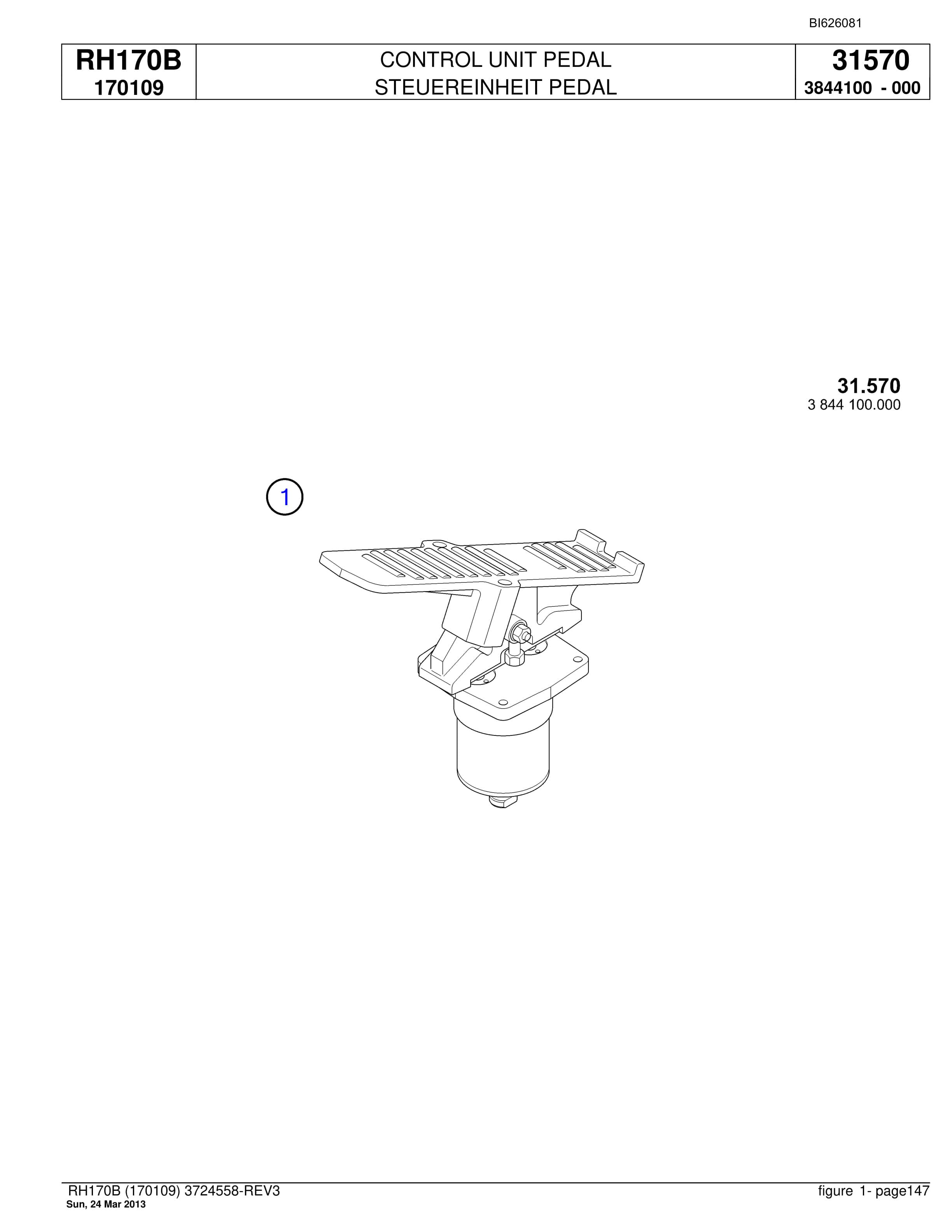 Bucyrus RH170B Hydraulic Excavator Parts Catalog BI626081-5
