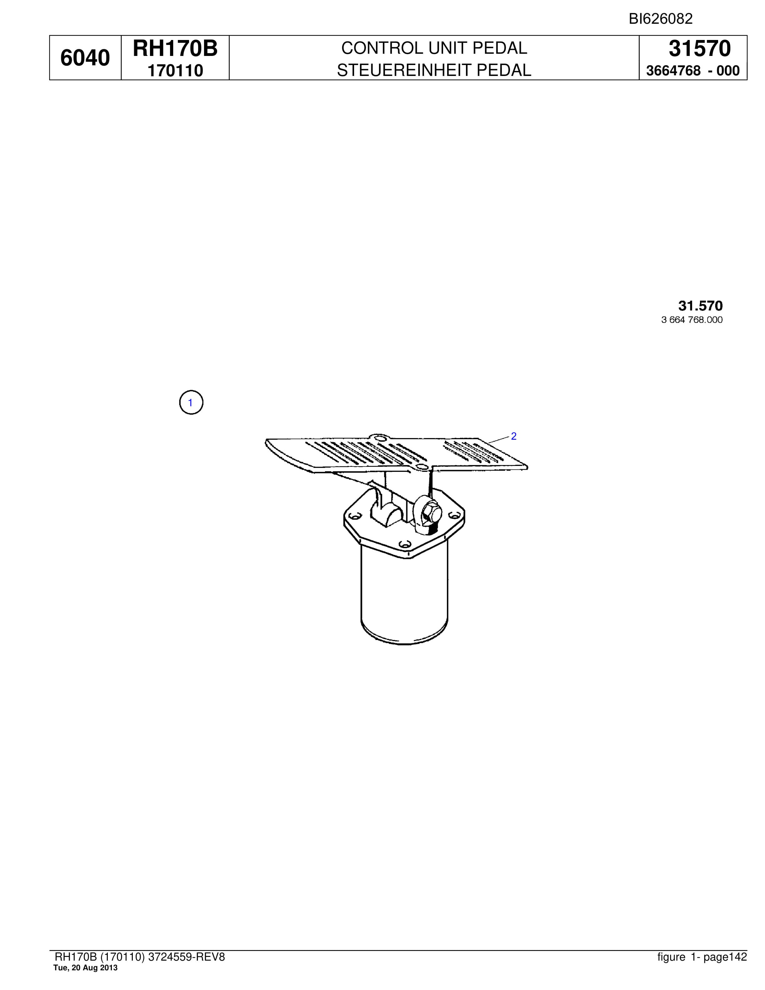 Bucyrus RH170B Hydraulic Excavator Parts Catalog BI626082-5