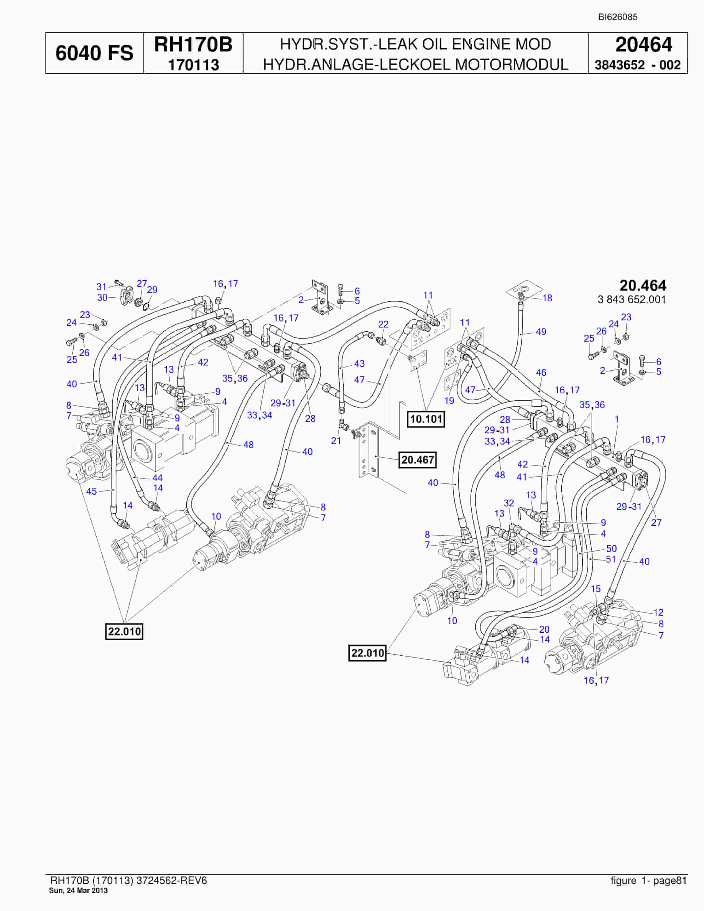 Bucyrus RH170B Hydraulic Excavator Parts Catalog BI626085-2