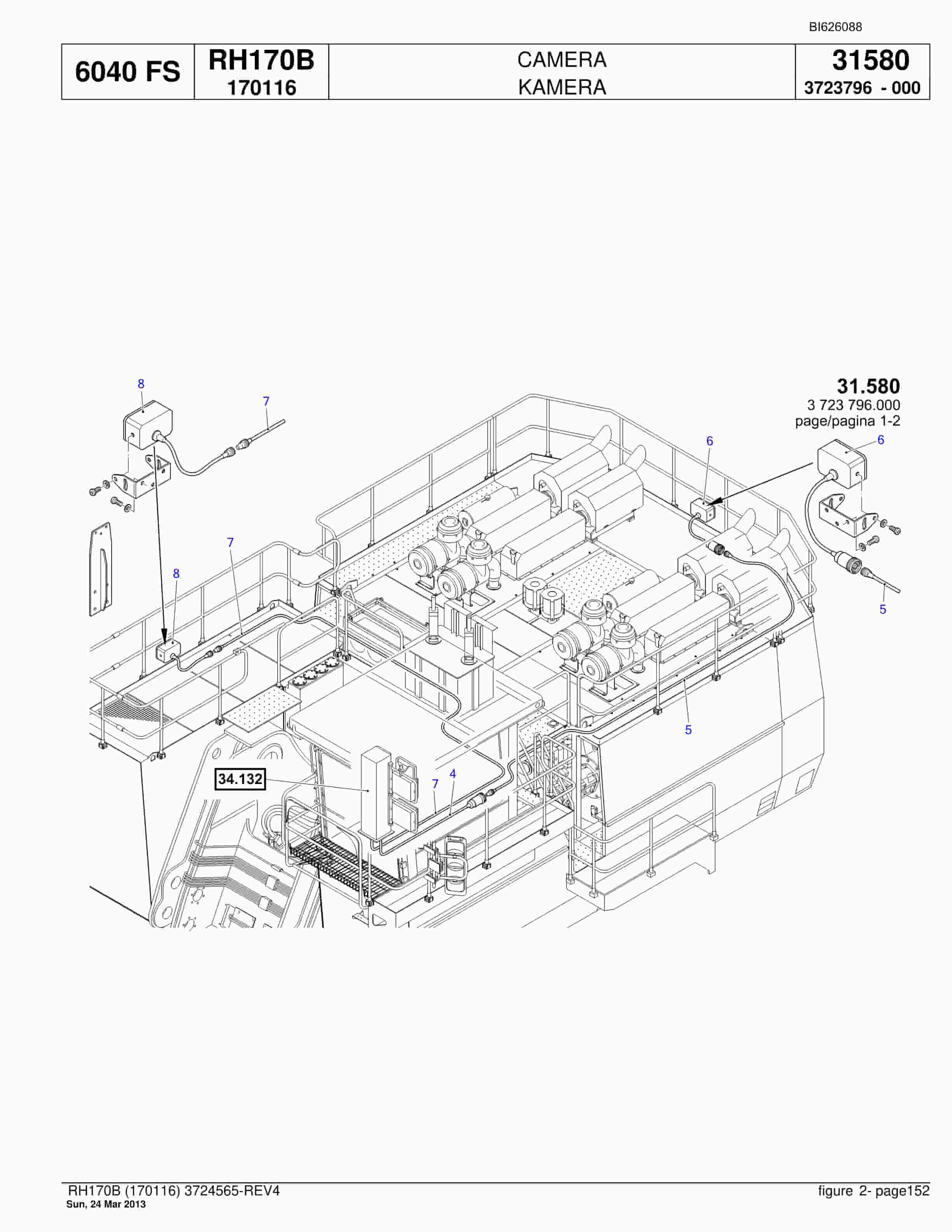 Bucyrus RH170B Hydraulic Excavator Parts Catalog BI626088-5