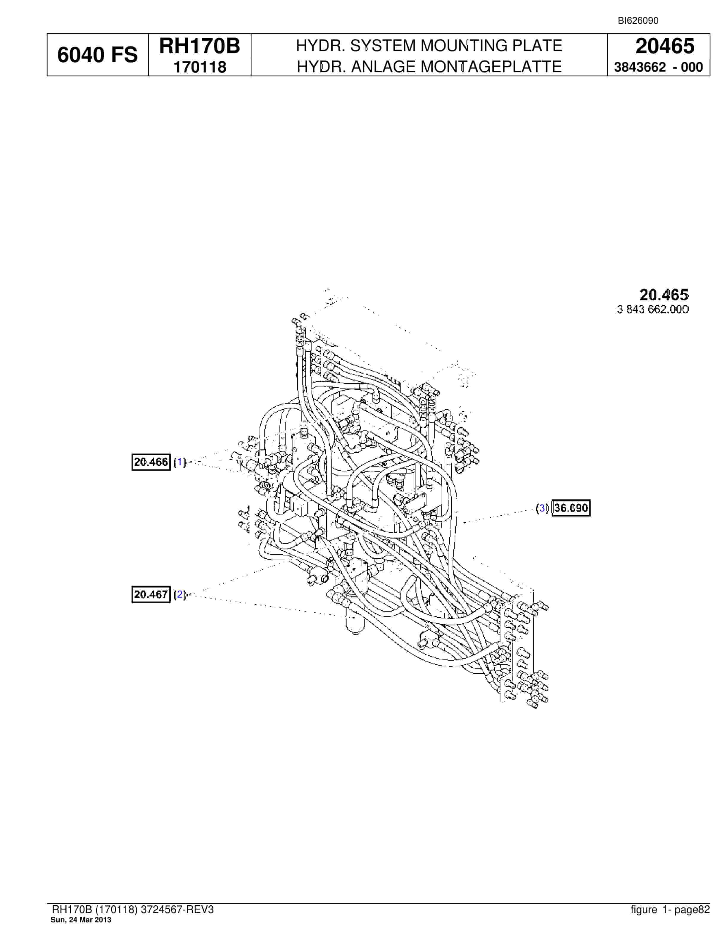 Bucyrus RH170B Hydraulic Excavator Parts Catalog BI626090-2
