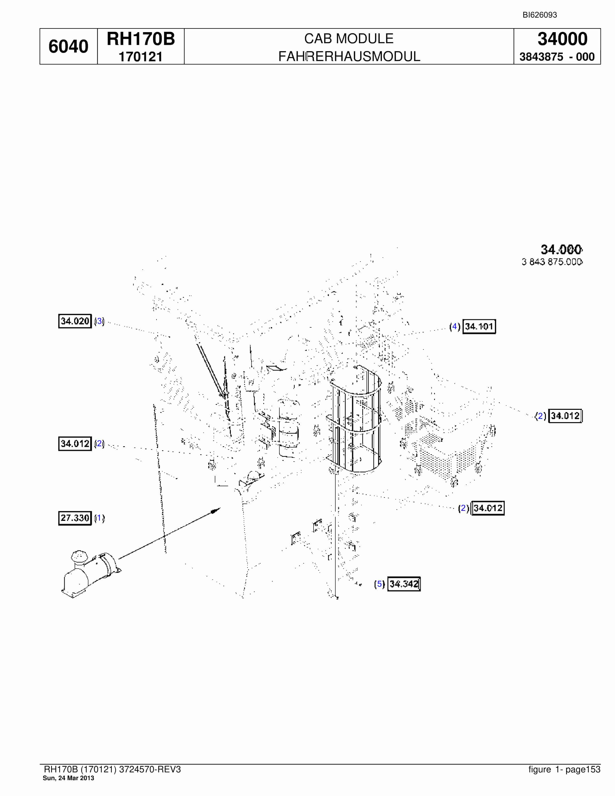 Bucyrus RH170B Hydraulic Excavator Parts Catalog BI626093-5