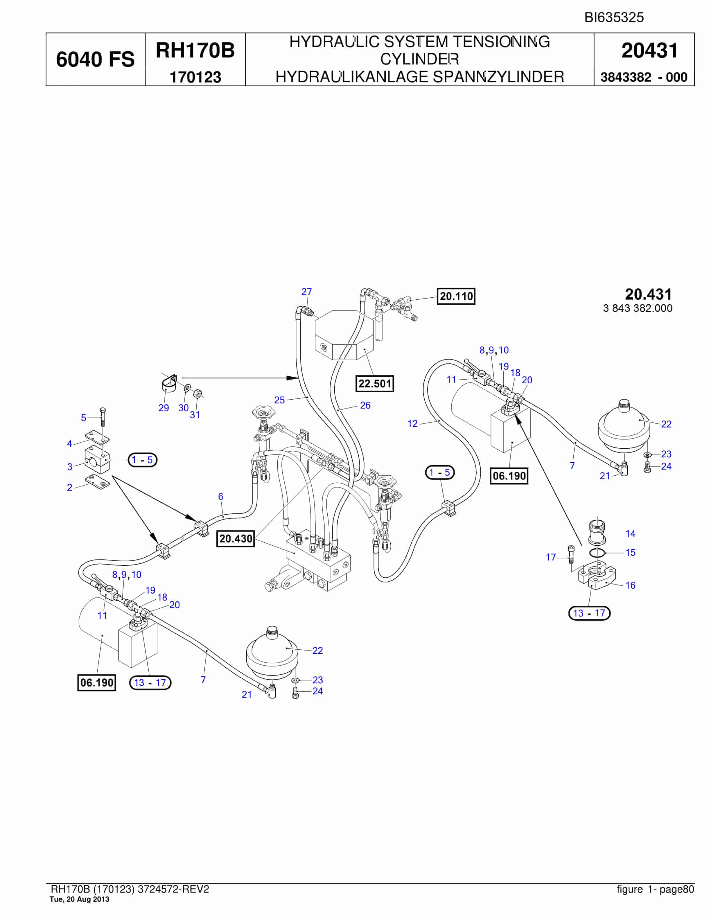 Bucyrus RH170B Hydraulic Excavator Parts Catalog BI635325-2