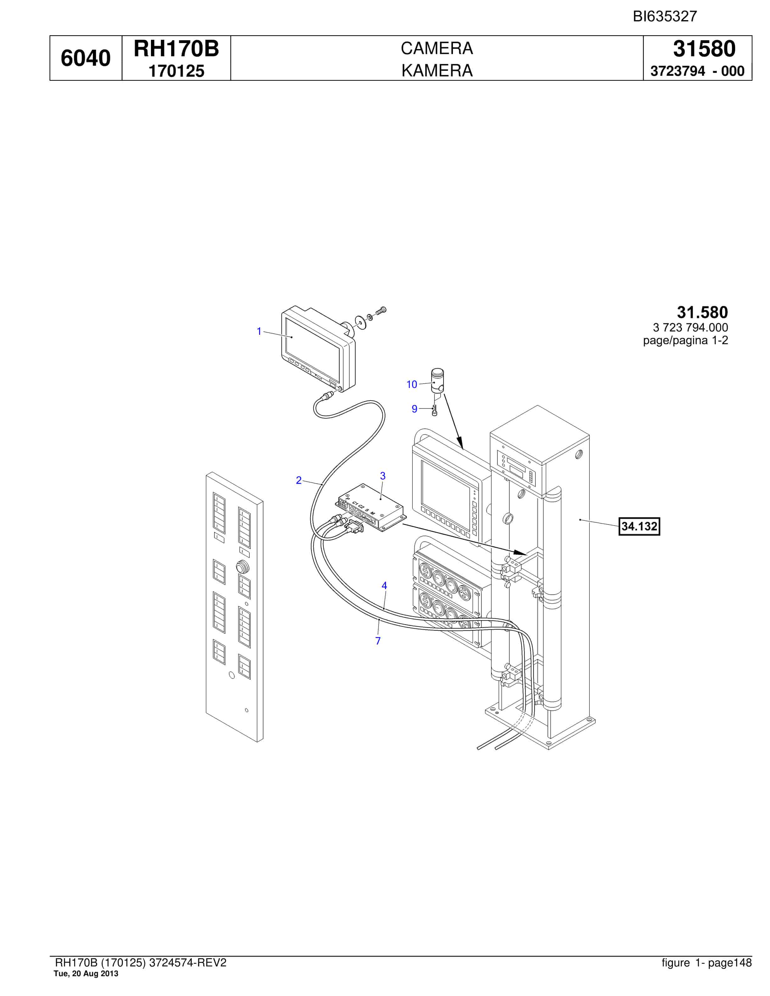Bucyrus RH170B Hydraulic Excavator Parts Catalog BI635327-5