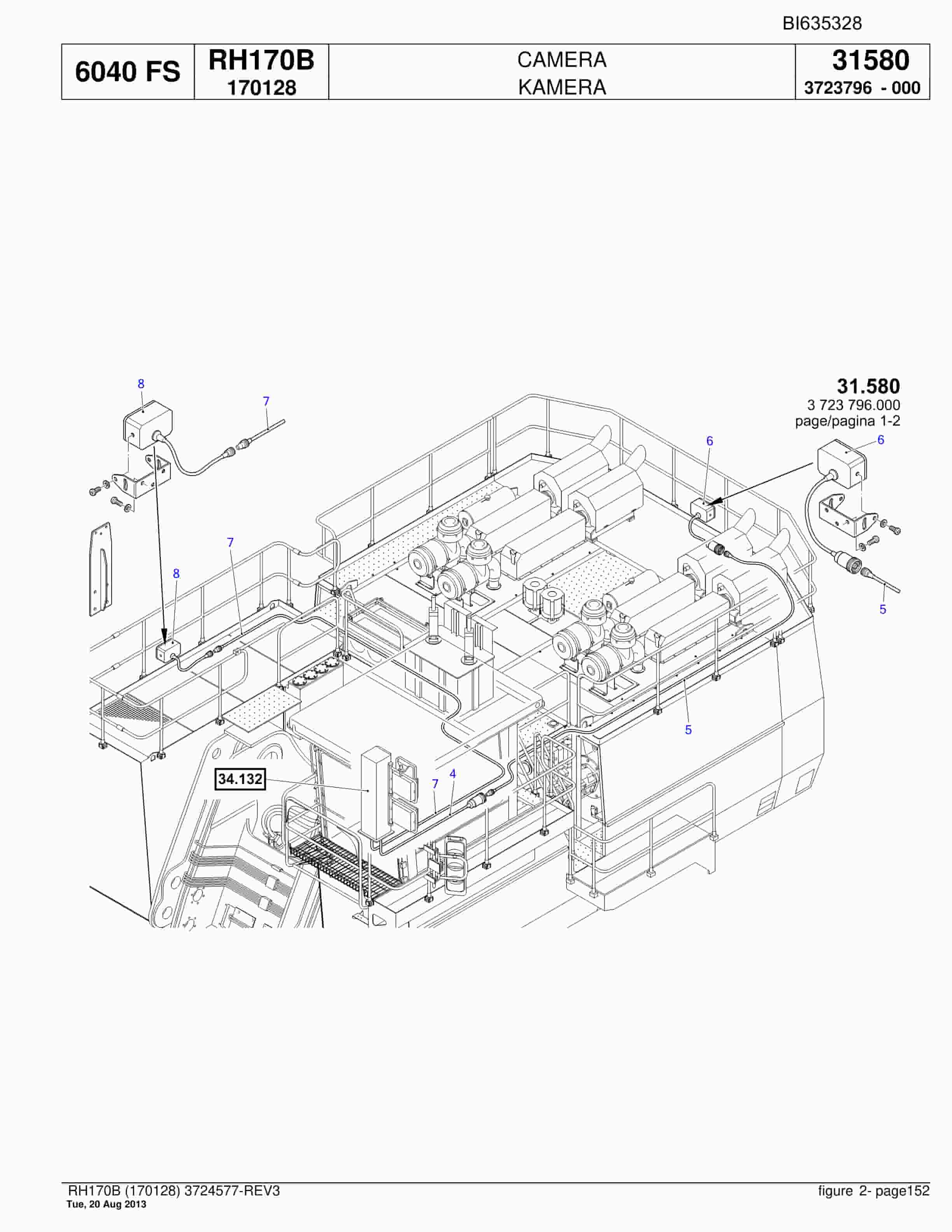 Bucyrus RH170B Hydraulic Excavator Parts Catalog BI635328-5
