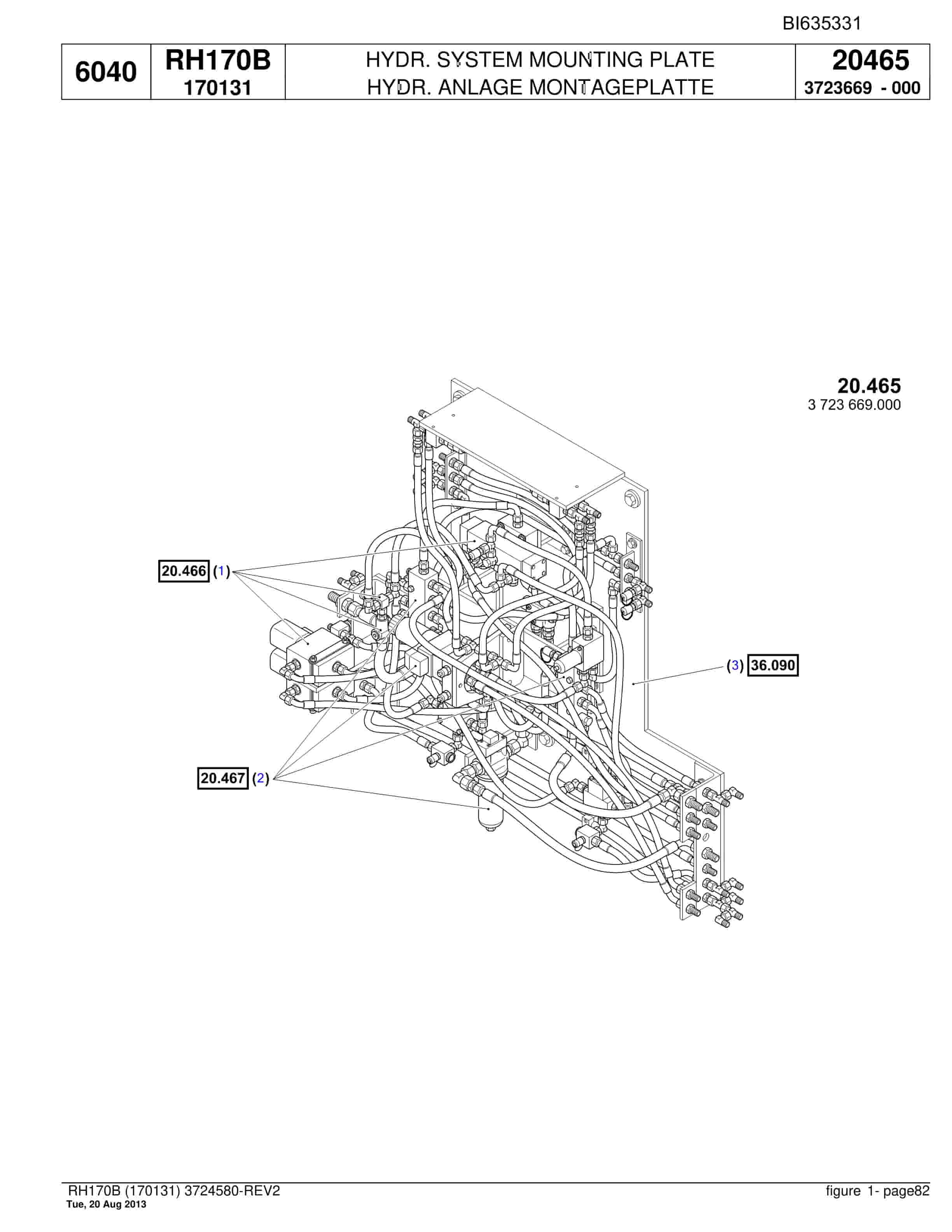 Bucyrus RH170B Hydraulic Excavator Parts Catalog BI635331-2