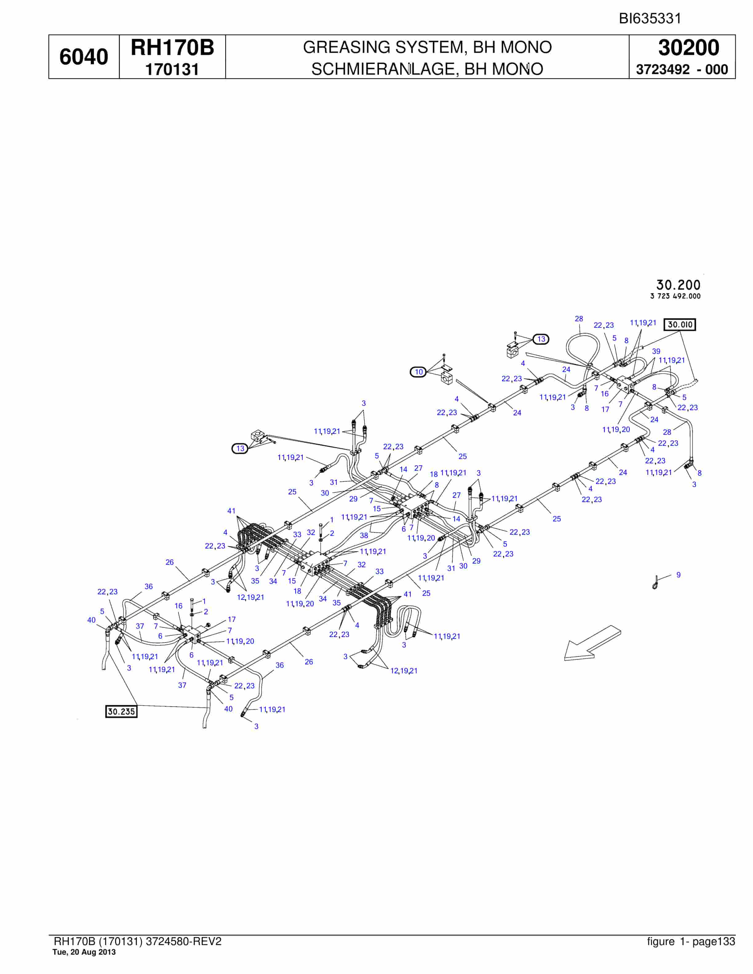 Bucyrus RH170B Hydraulic Excavator Parts Catalog BI635331-4