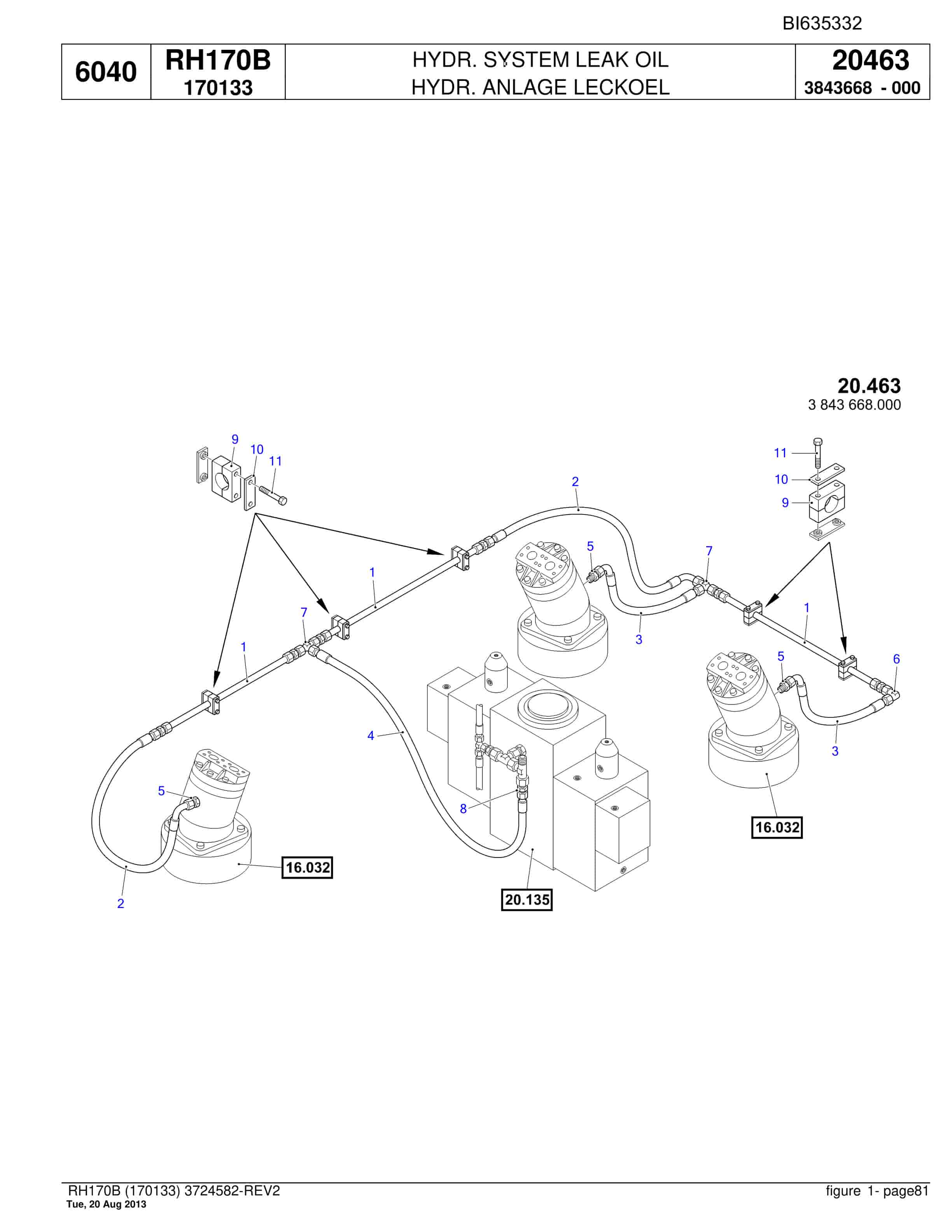 Bucyrus RH170B Hydraulic Excavator Parts Catalog BI635332-2