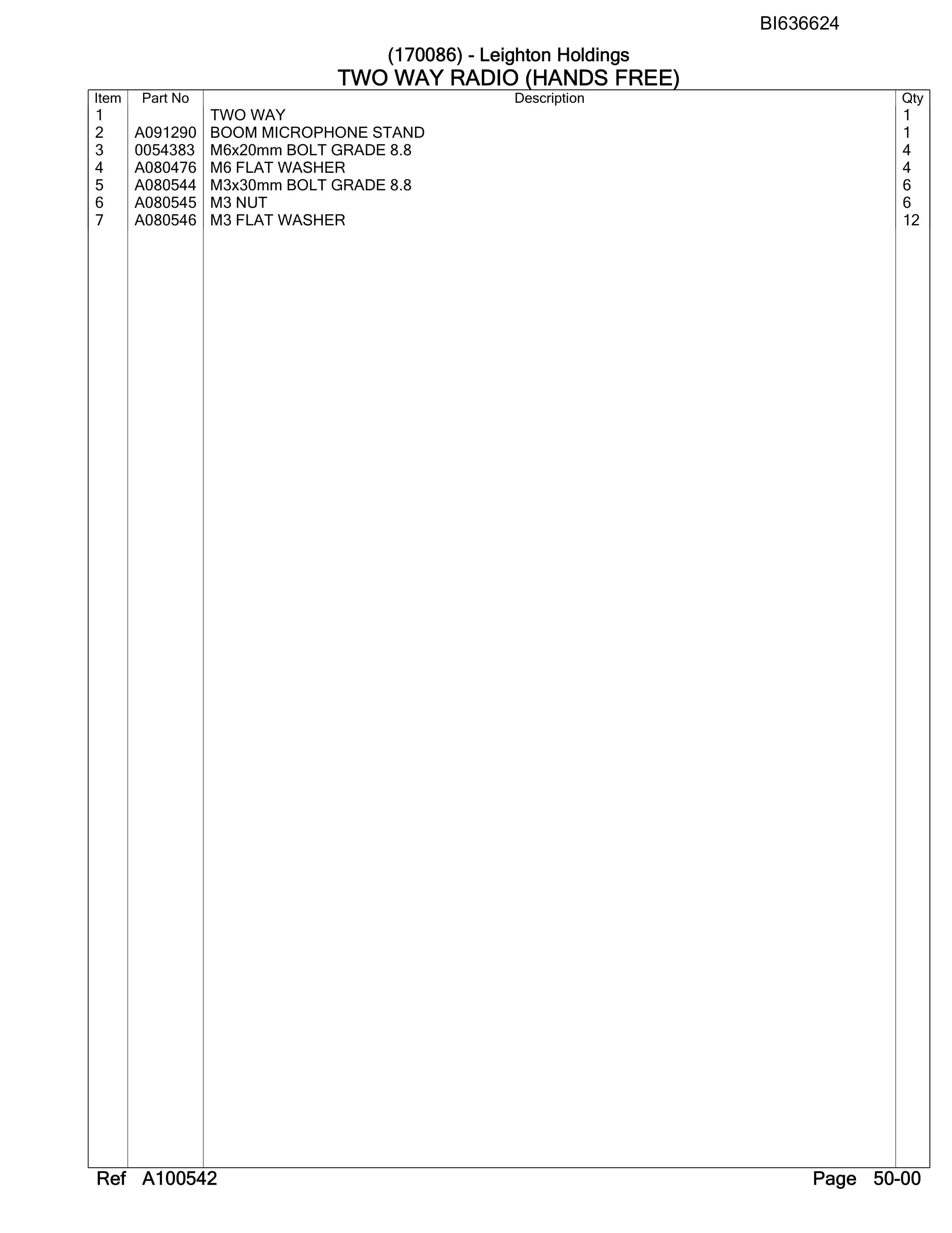 Bucyrus RH170B Hydraulic Excavator Parts Manual BI636624-5