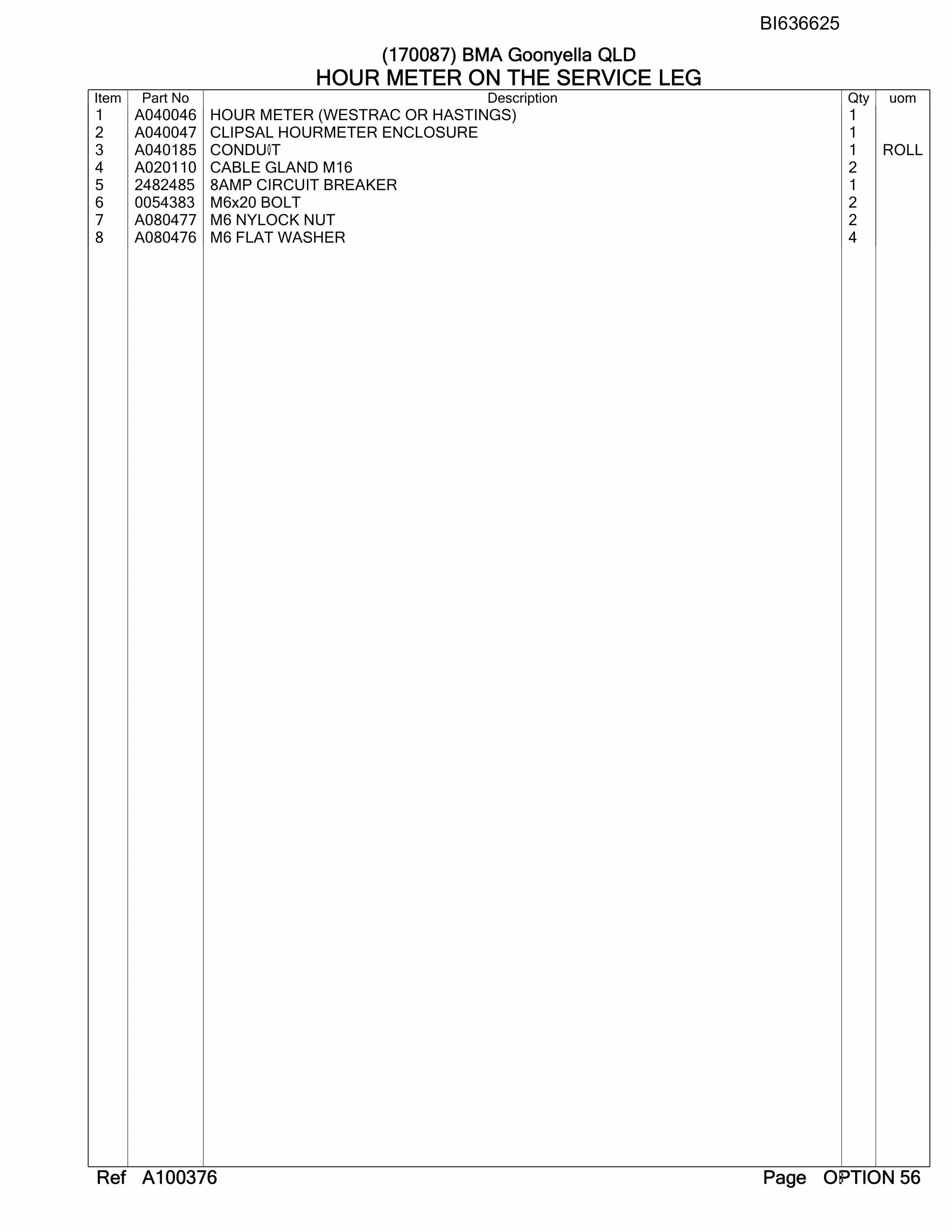 Bucyrus RH170B Hydraulic Excavator Parts Manual BI636625-3