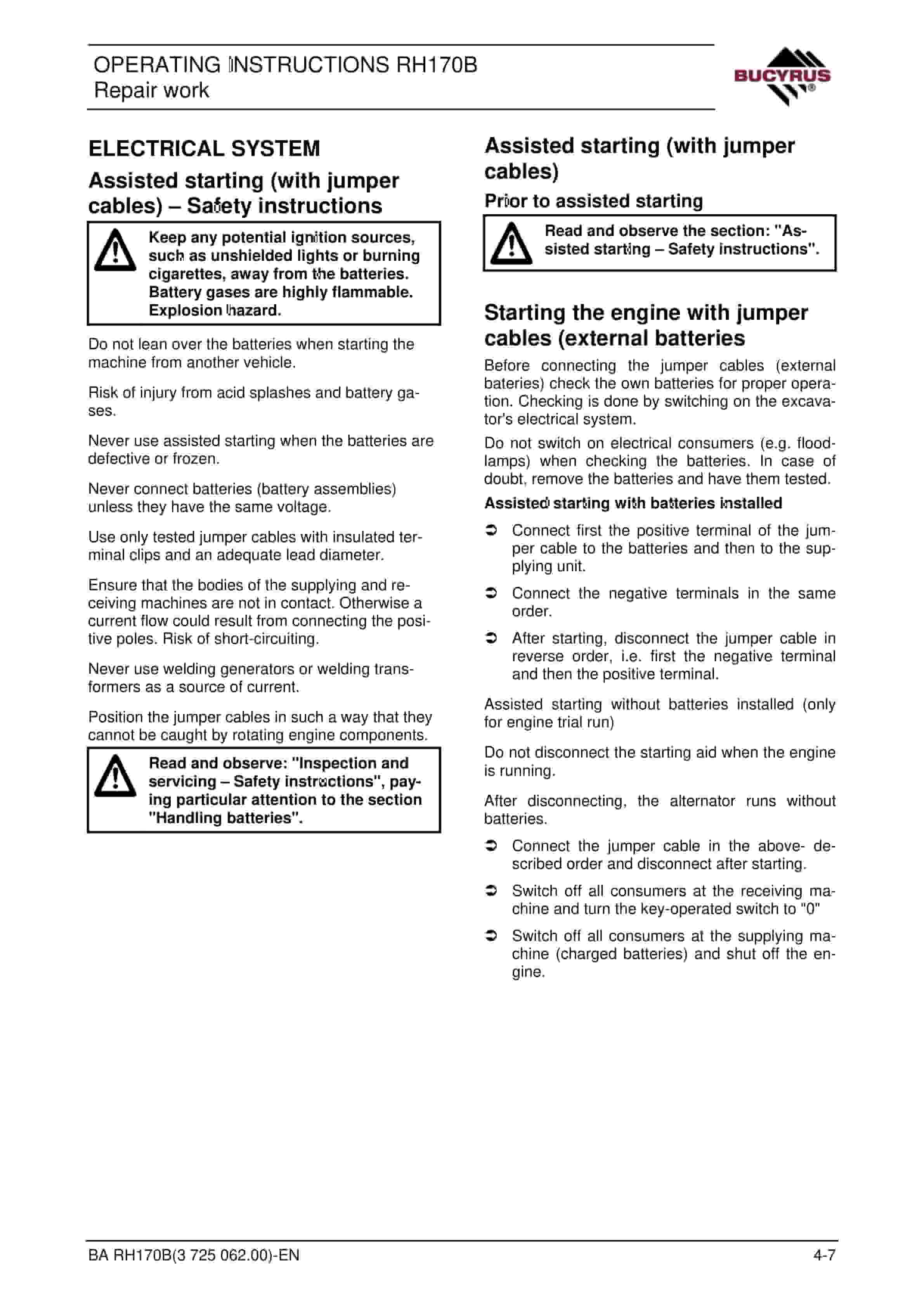 Bucyrus RH170B Hydraulic Shovel Operating Instructions 3725062 5 Bucyrus RH170B Hydraulic Shovel Operating Instructions 3725062 - Image 5