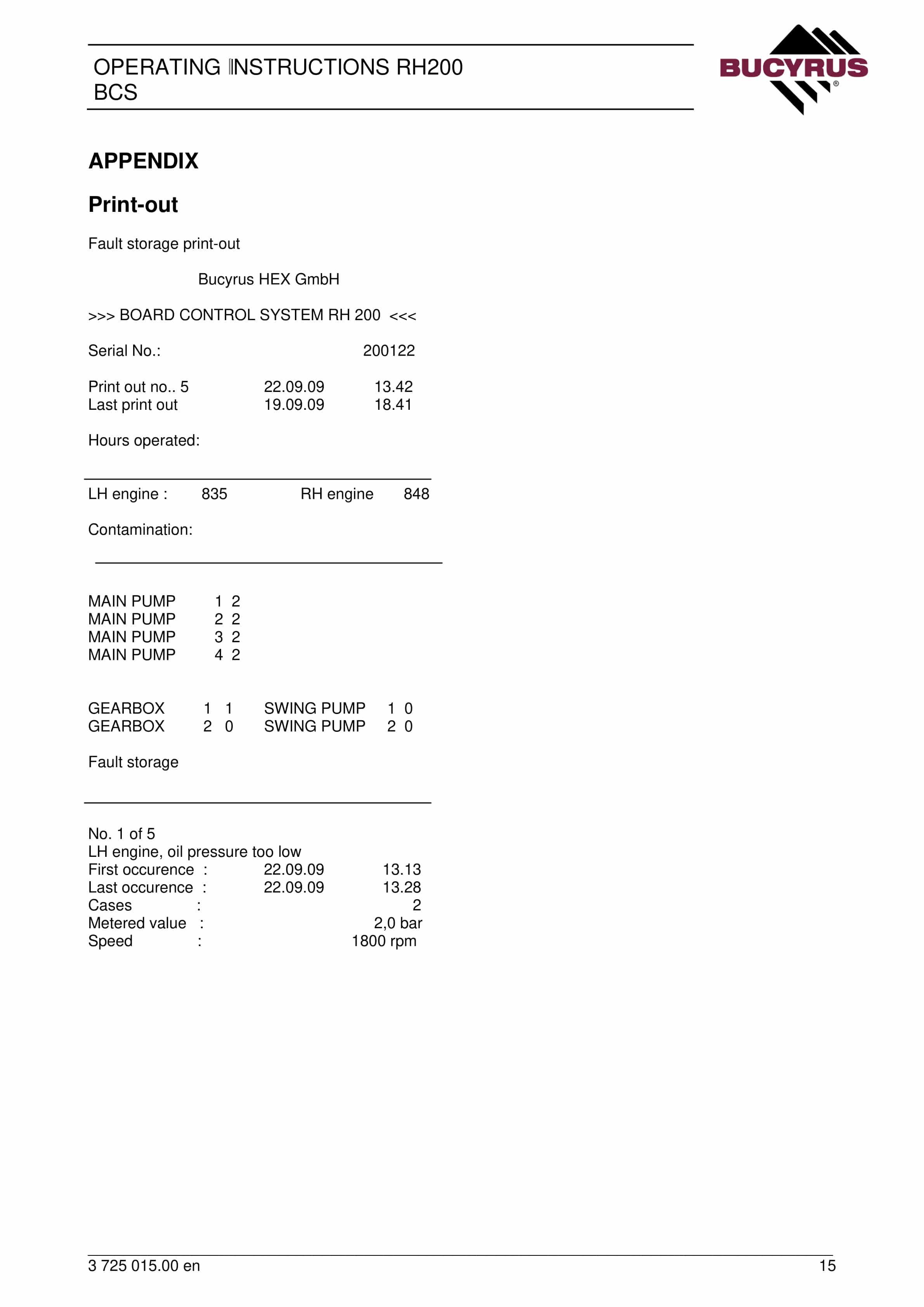 Bucyrus RH200 Board - Control - System Operating Instructions 3725015 3 Bucyrus RH200 Board - Control - System Operating Instructions 3725015 - Image 3