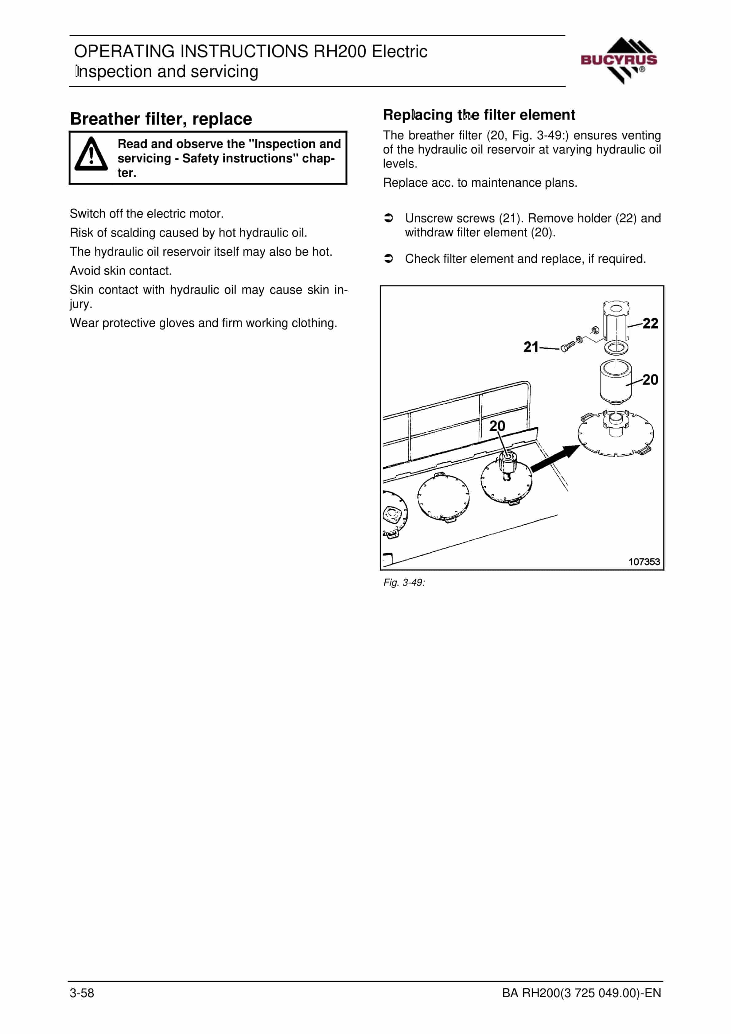 Bucyrus RH200 Electric Hydraulic Excavator Operating Instructions 3725049 3 Bucyrus RH200 Electric Hydraulic Excavator Operating Instructions 3725049 - Image 3
