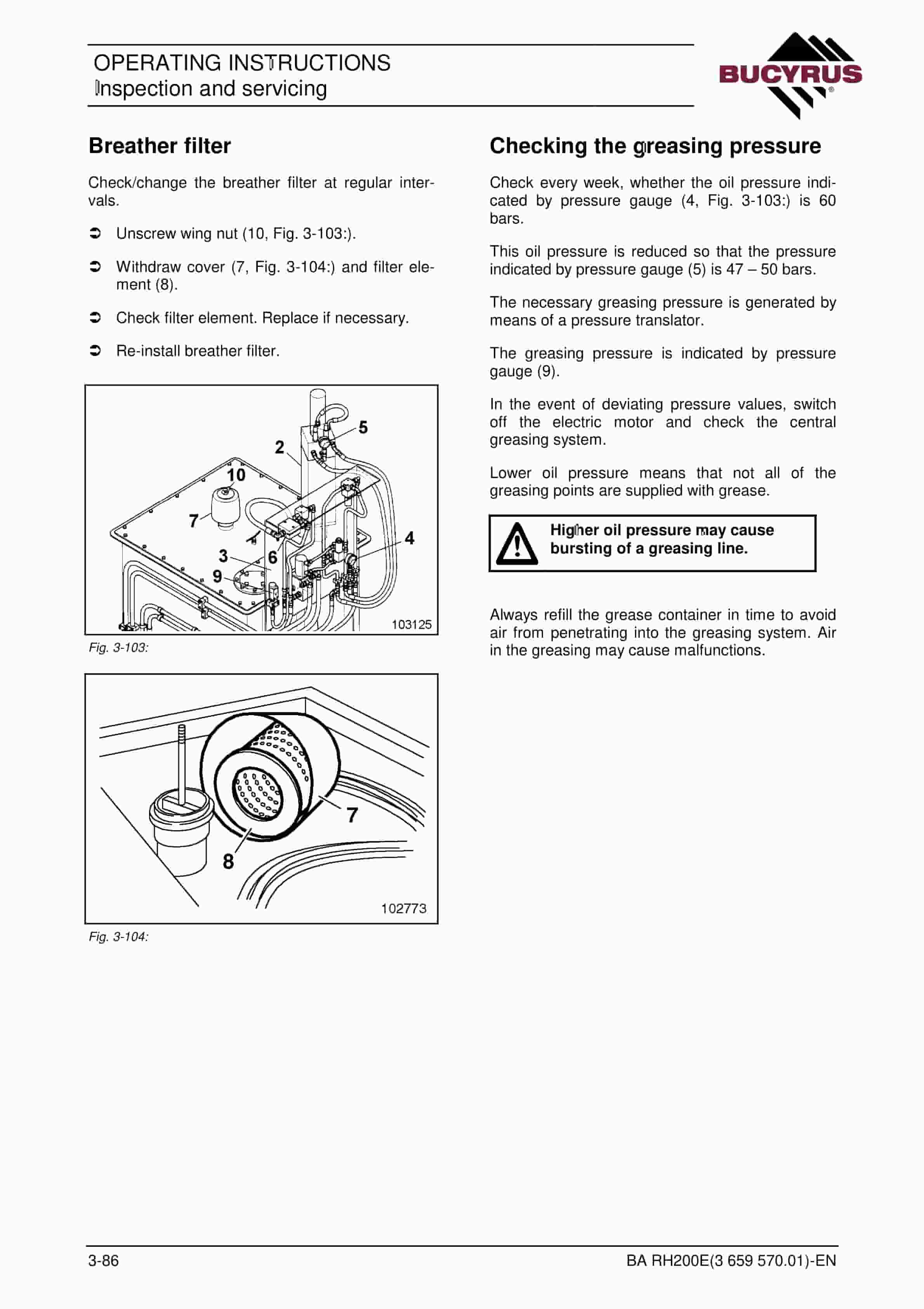 Bucyrus RH200 Hydraulic Excavator Operating Instructions 3659570.01 5 Bucyrus RH200 Hydraulic Excavator Operating Instructions 3659570.01 - Image 5