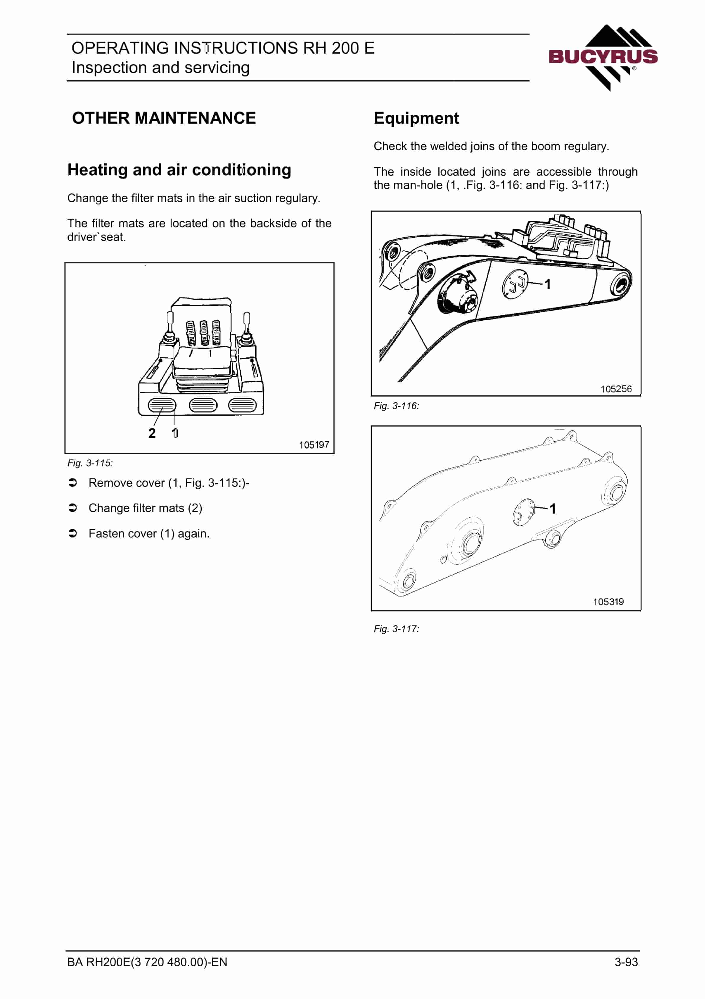 Bucyrus RH200 Hydraulic Excavator Operating Instructions 3720480 5 Bucyrus RH200 Hydraulic Excavator Operating Instructions 3720480 - Image 5