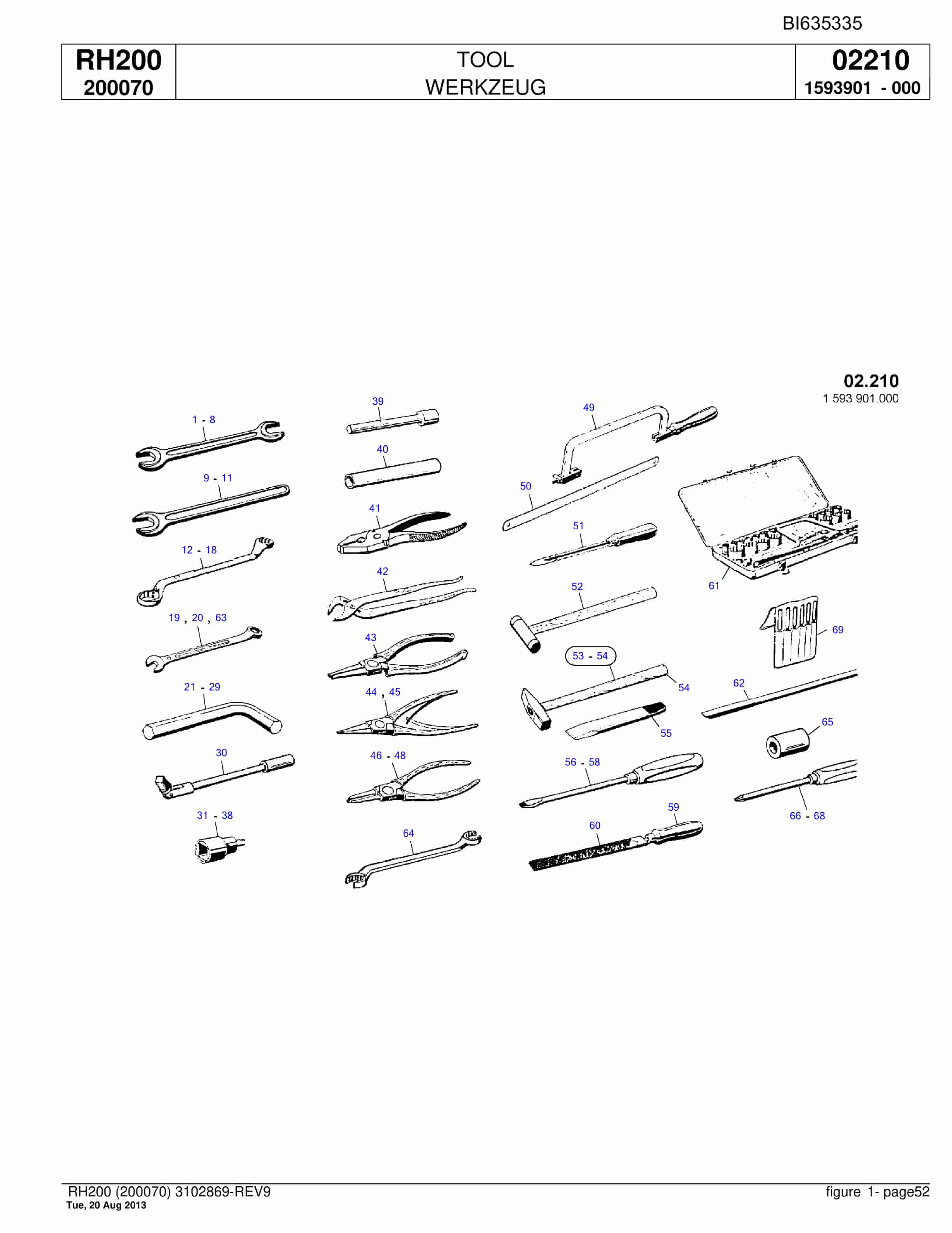 Bucyrus RH200 Hydraulic Excavator Parts Catalog BI635335-2
