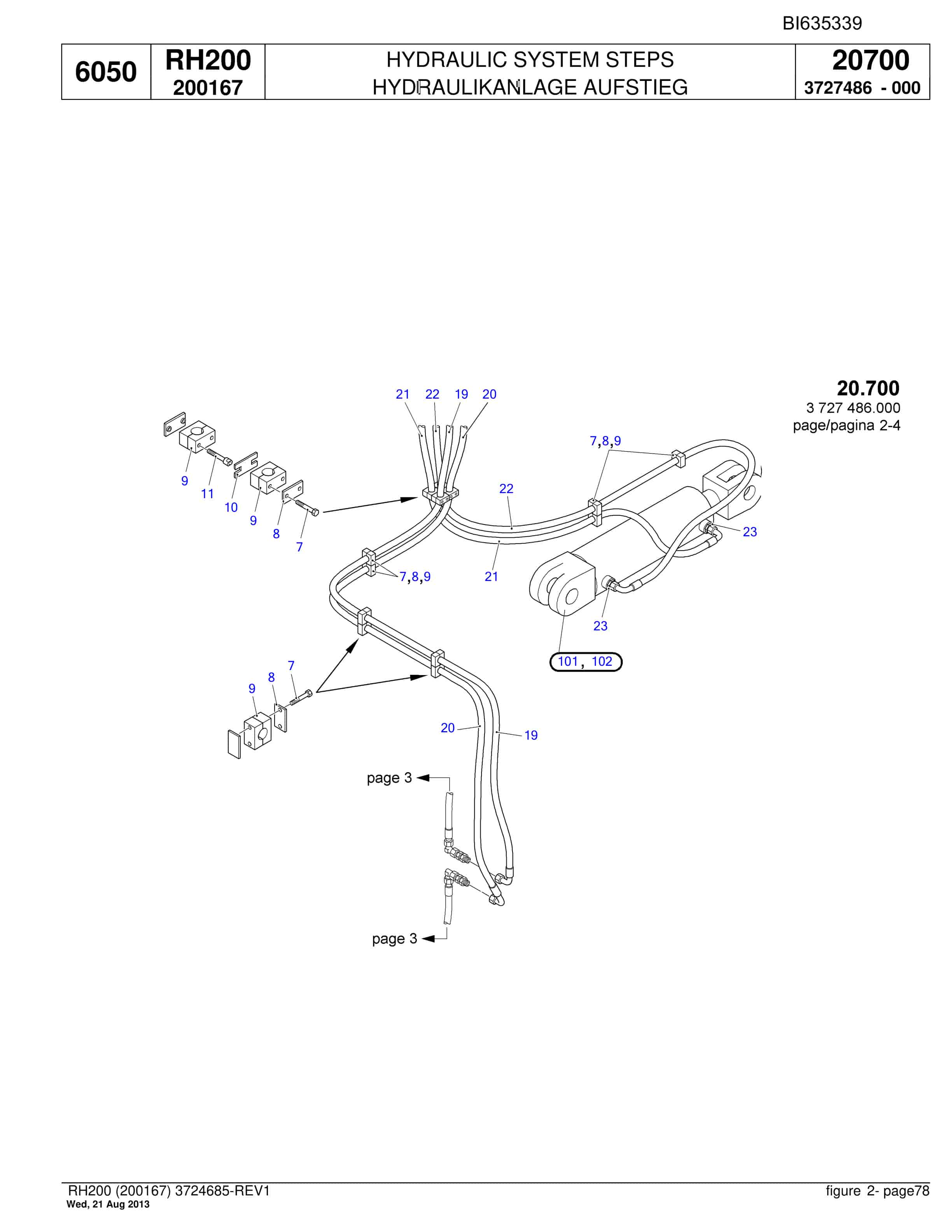 Bucyrus RH200 Hydraulic Excavator Parts Catalog BI635339-2