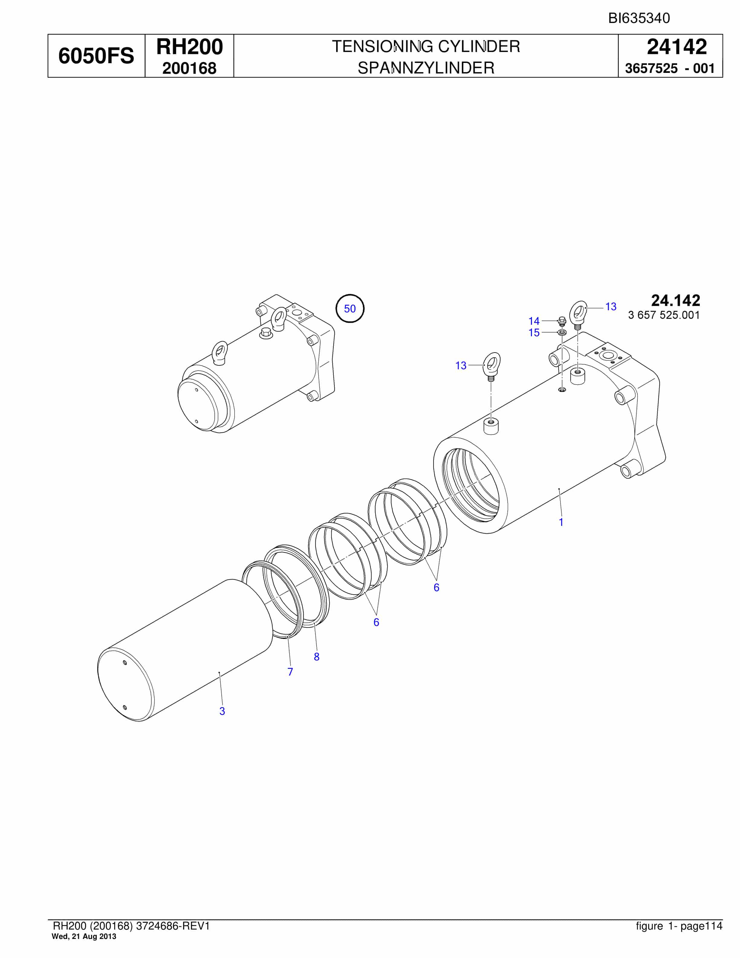 Bucyrus RH200 Hydraulic Excavator Parts Catalog BI635340-3