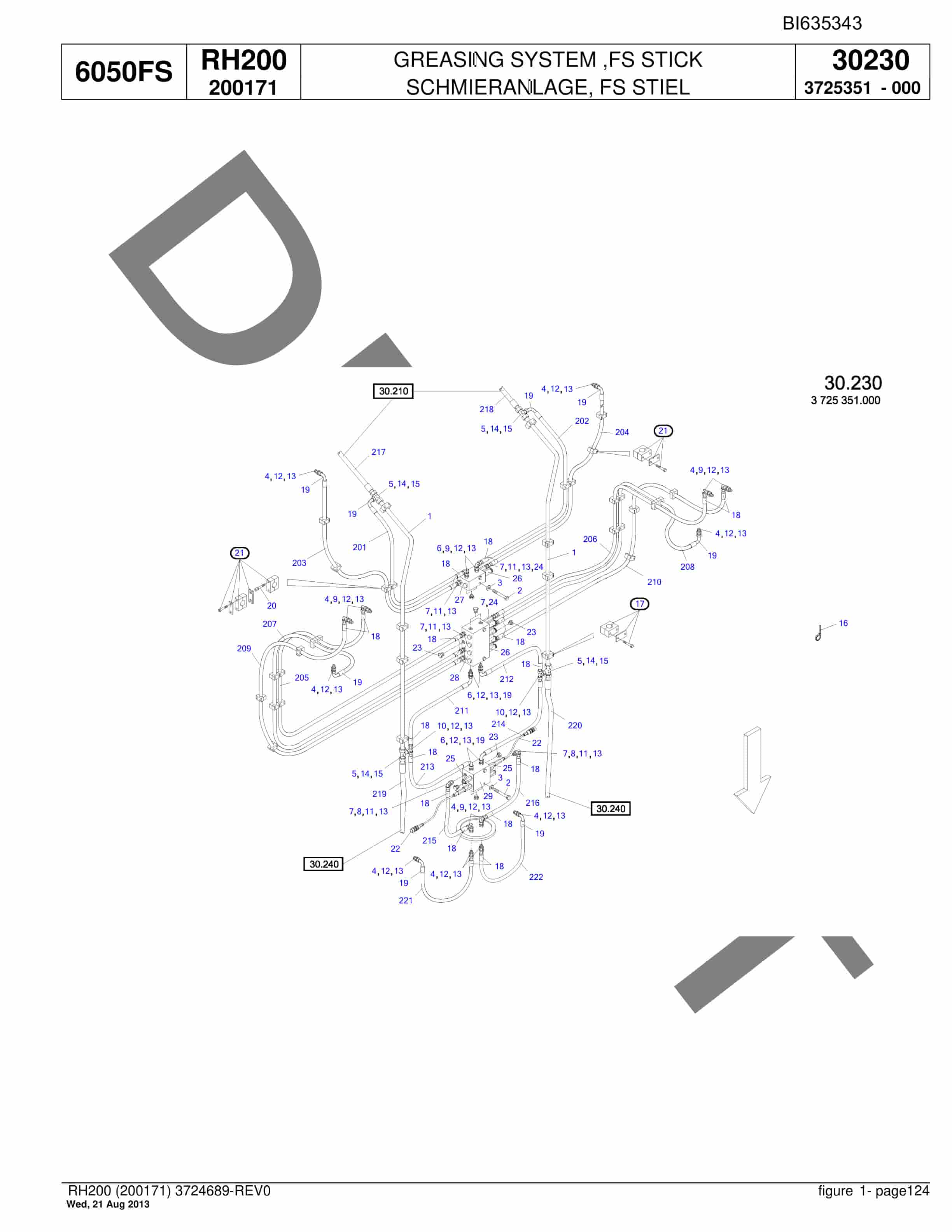 Bucyrus RH200 Hydraulic Excavator Parts Catalog BI635343-4