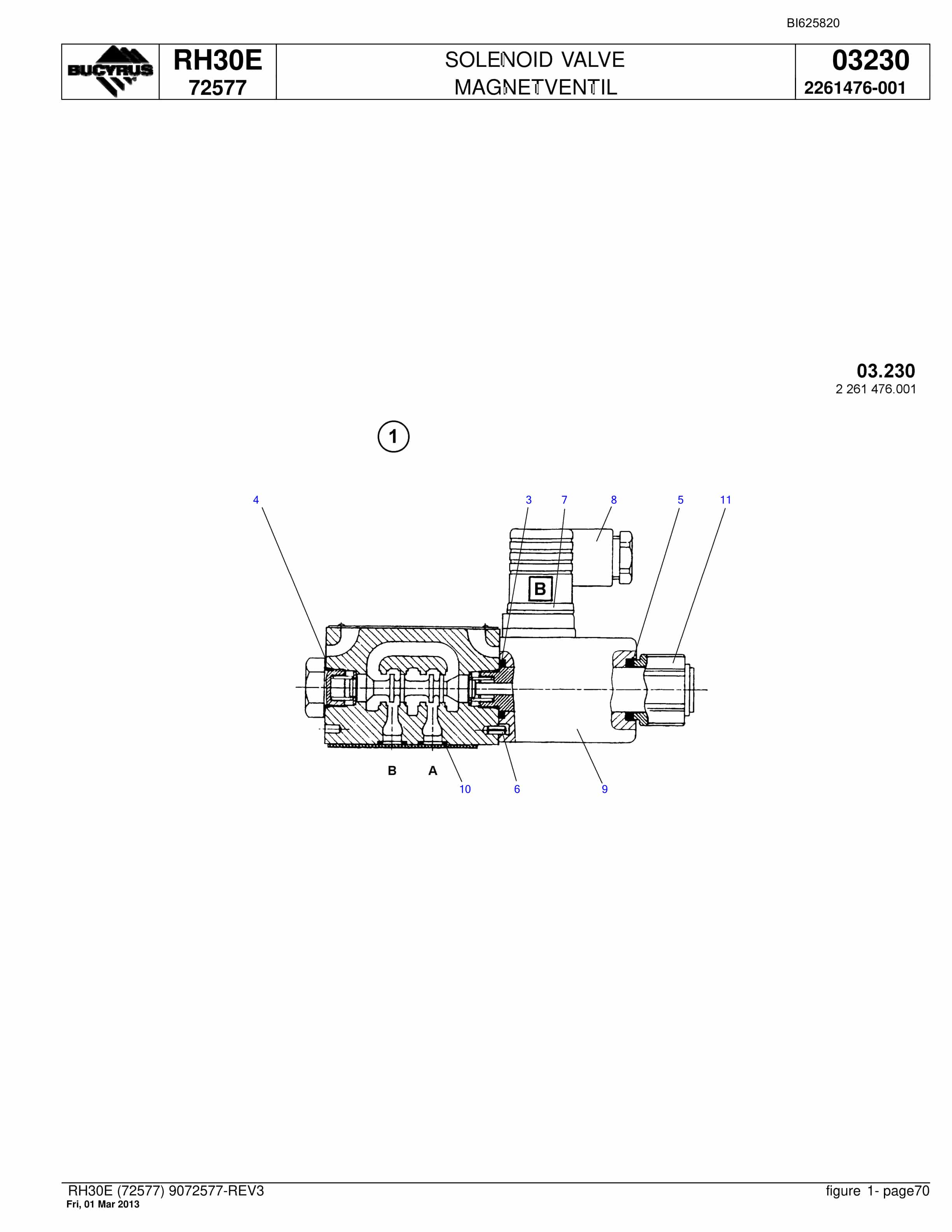 Bucyrus RH30E Hydraulic Excavator Parts Catalog BI625820-4