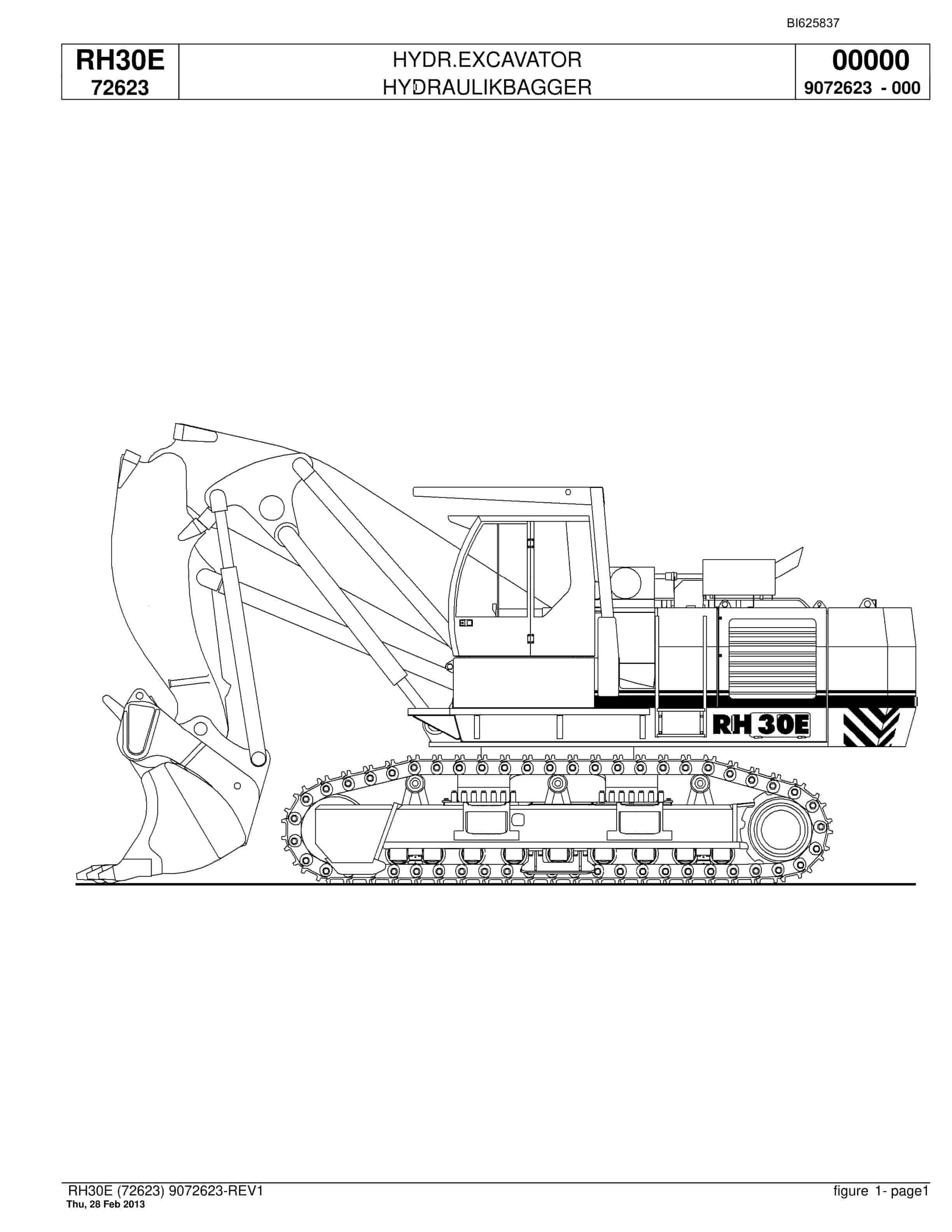 Bucyrus RH30E Hydraulic Excavator Parts Catalog BI625837