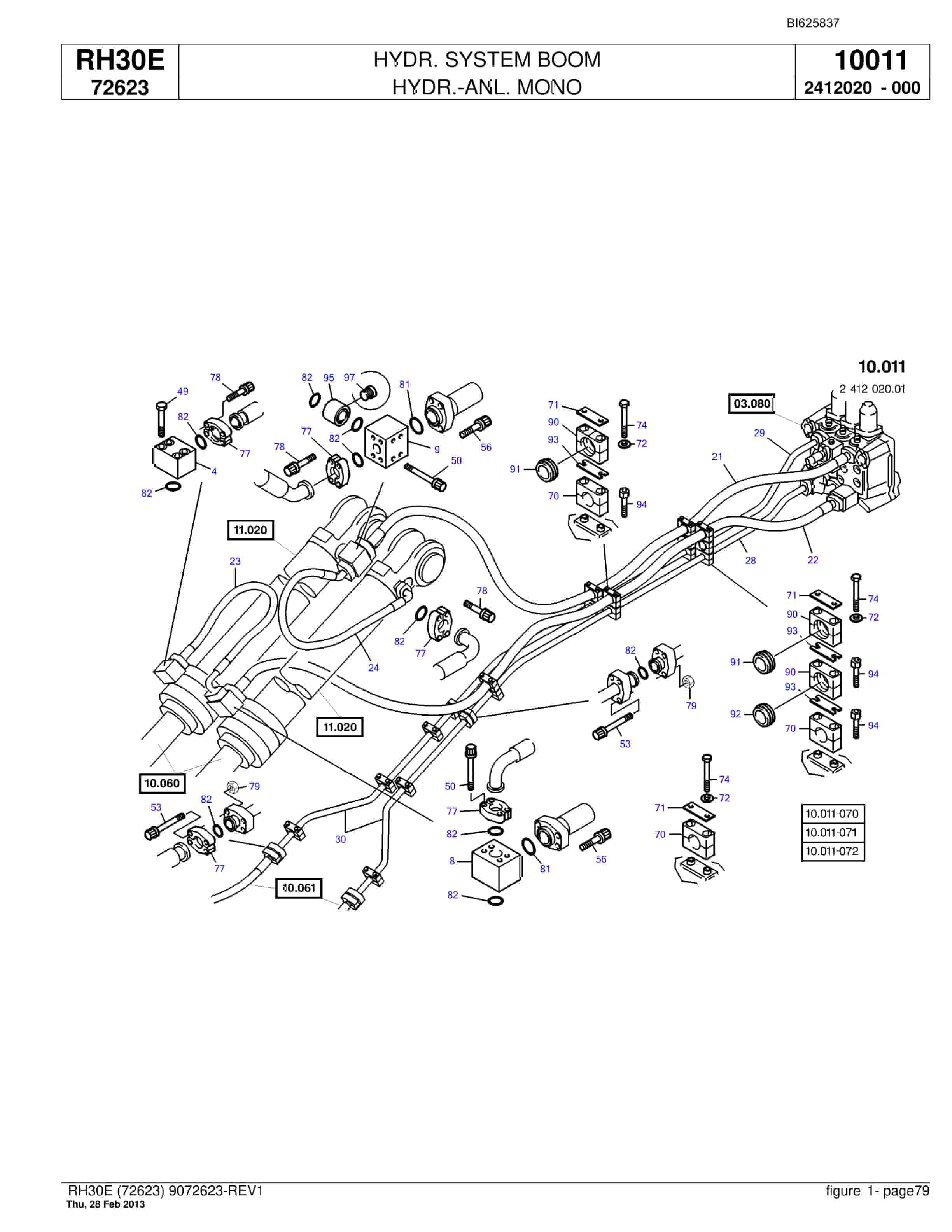 Bucyrus RH30E Hydraulic Excavator Parts Catalog BI625837-4