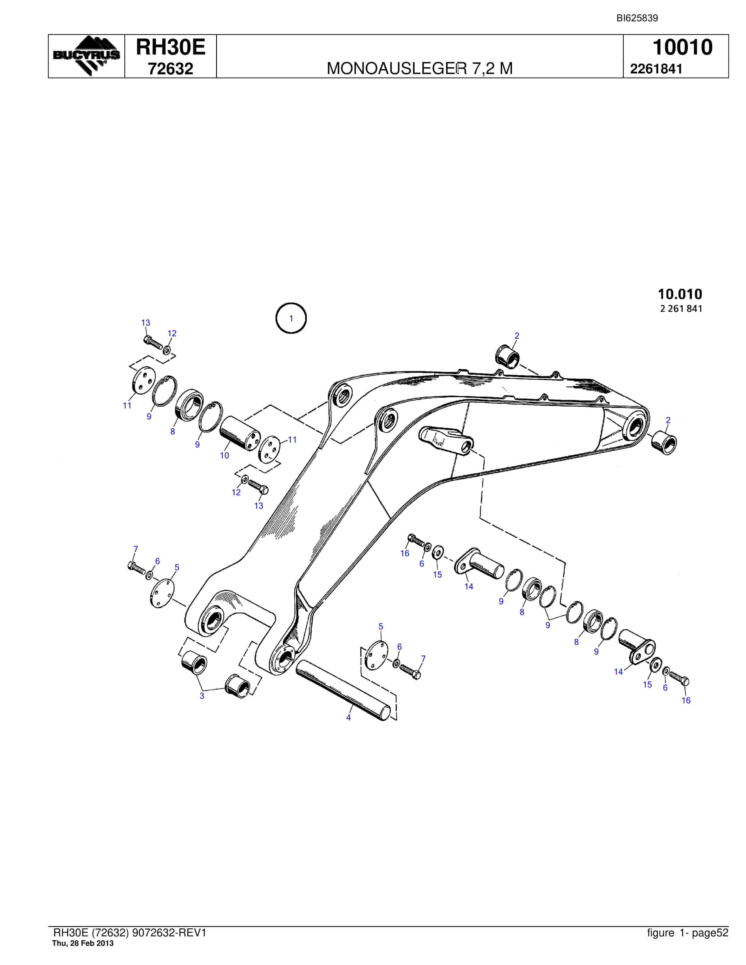Bucyrus RH30E Hydraulic Excavator Parts Catalog BI625839-4