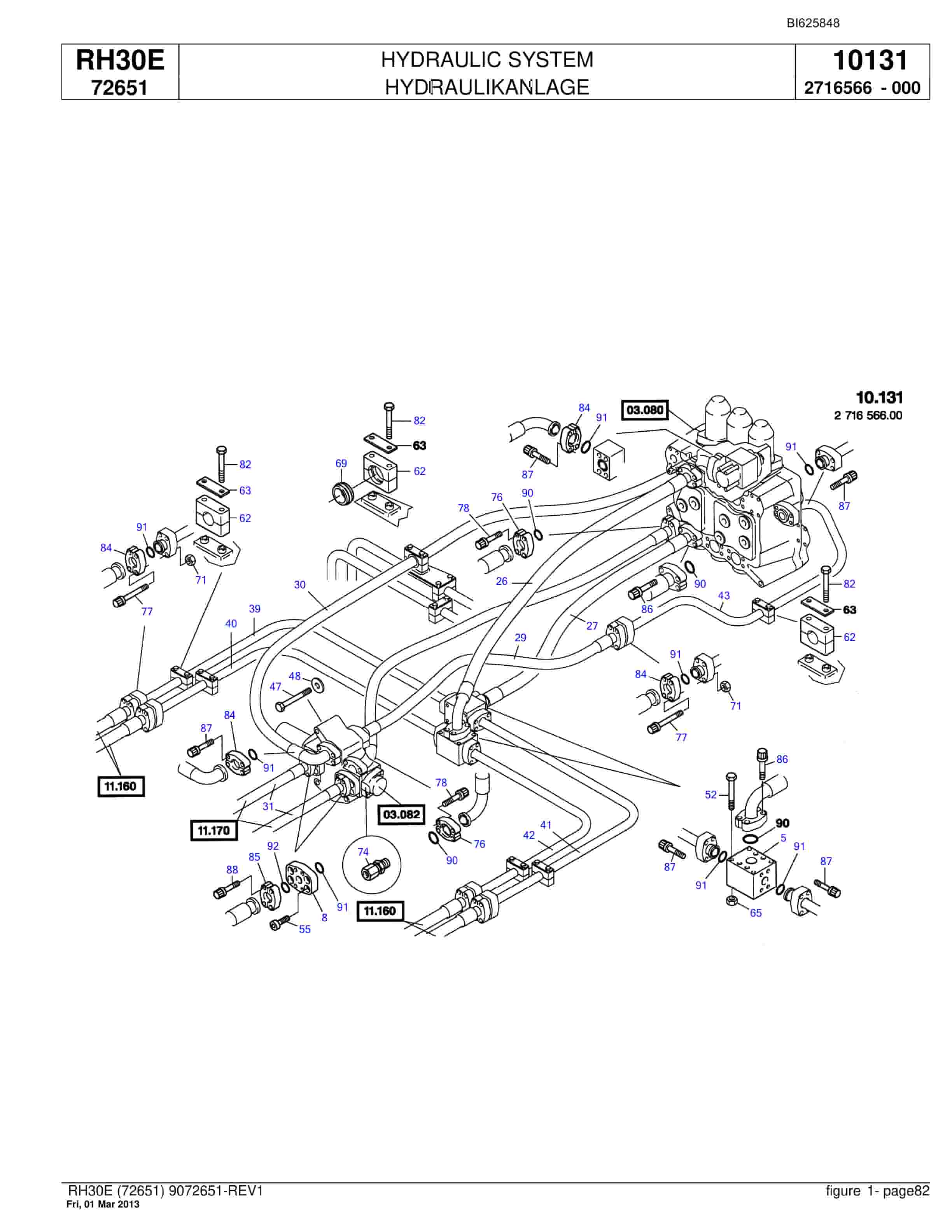 Bucyrus RH30E Hydraulic Excavator Parts Catalog BI625848-5