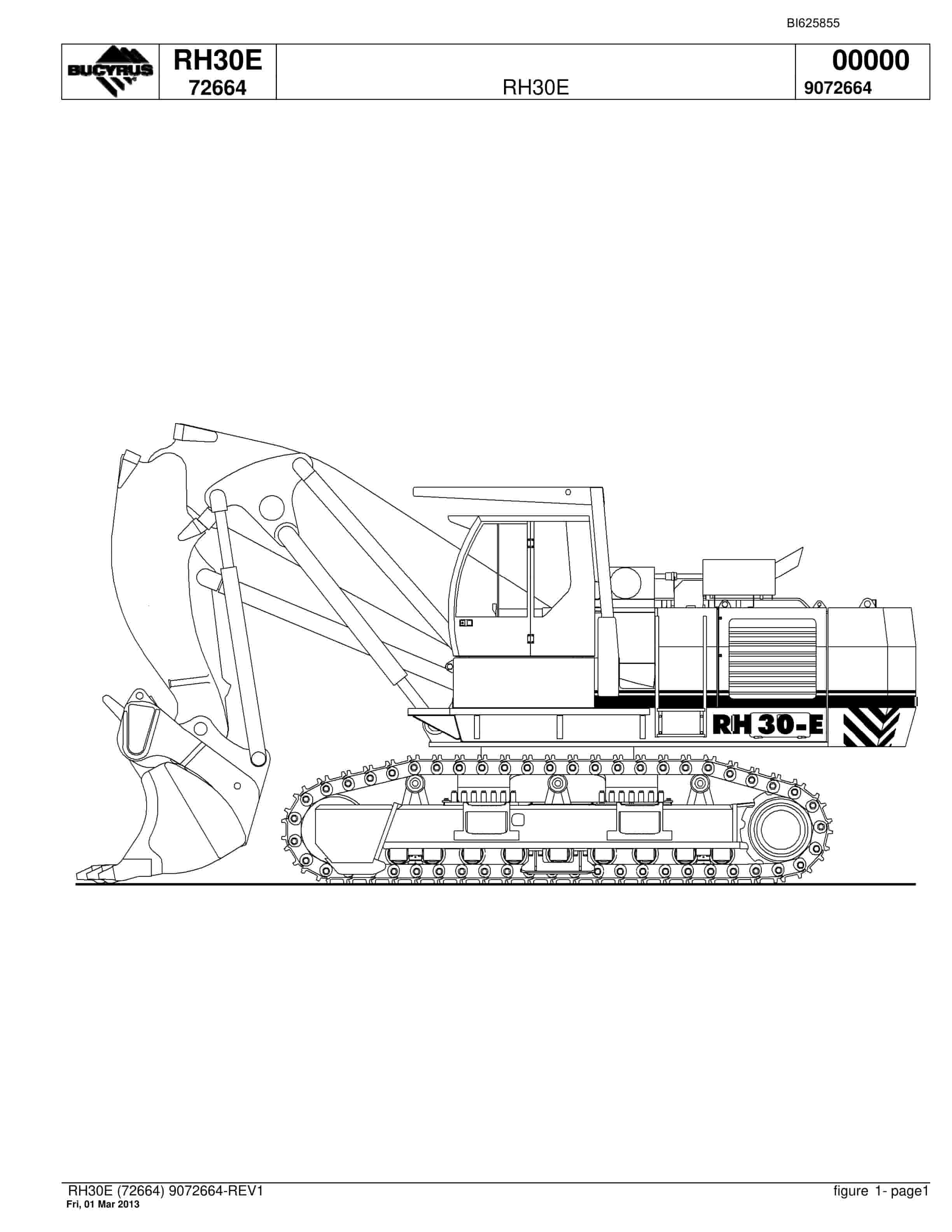 Bucyrus RH30E Hydraulic Excavator Parts Catalog BI625855