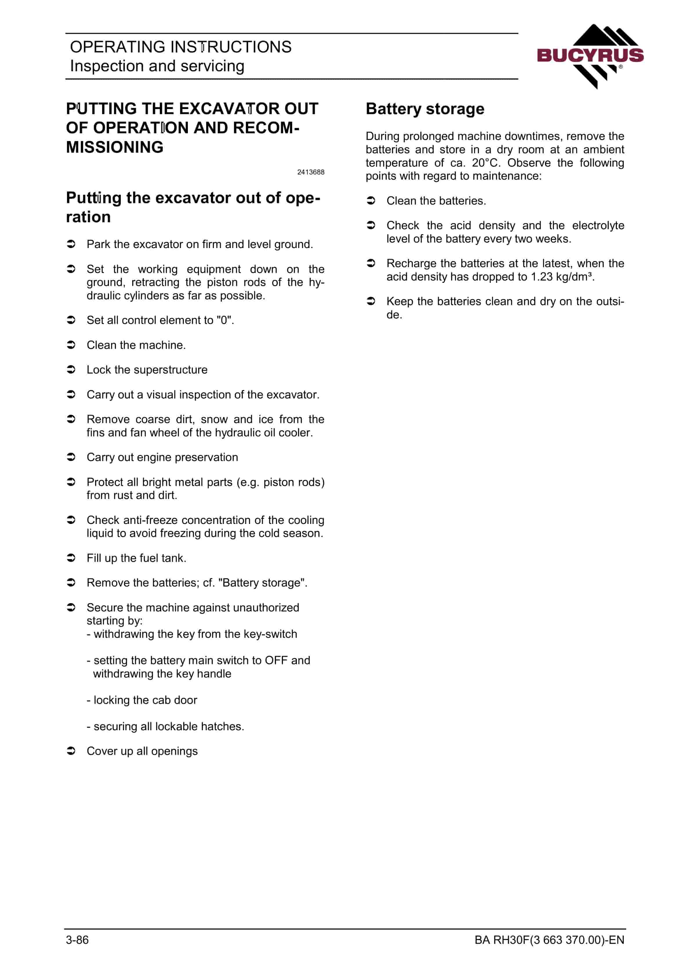 Bucyrus RH30F Hydraulic Excavator Operating Instructions 3663370 5 Bucyrus RH30F Hydraulic Excavator Operating Instructions 3663370 - Image 5