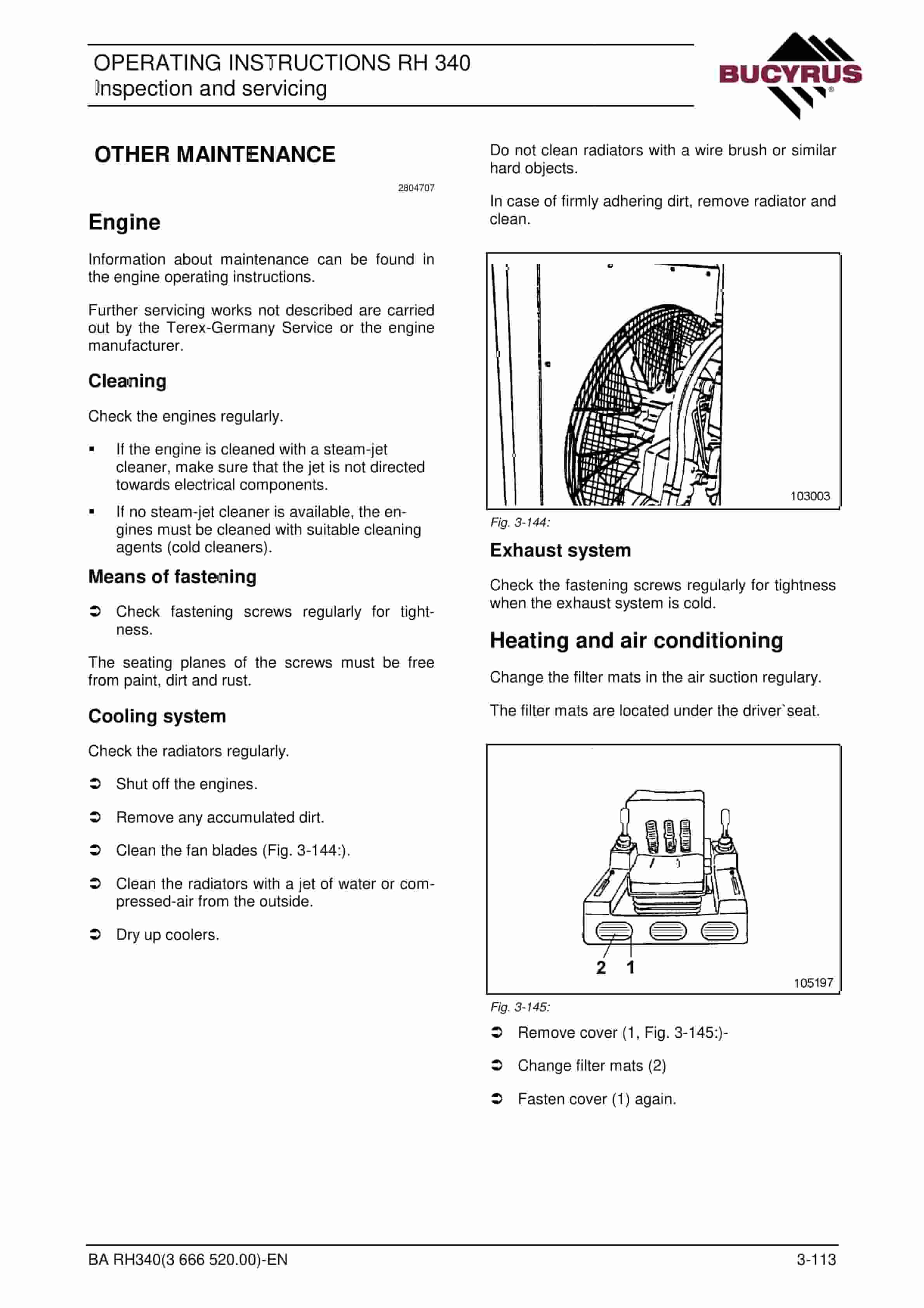 Bucyrus RH340 Hydraulic Excavator Operating Instructions 3666520 5 Bucyrus RH340 Hydraulic Excavator Operating Instructions 3666520 - Image 5