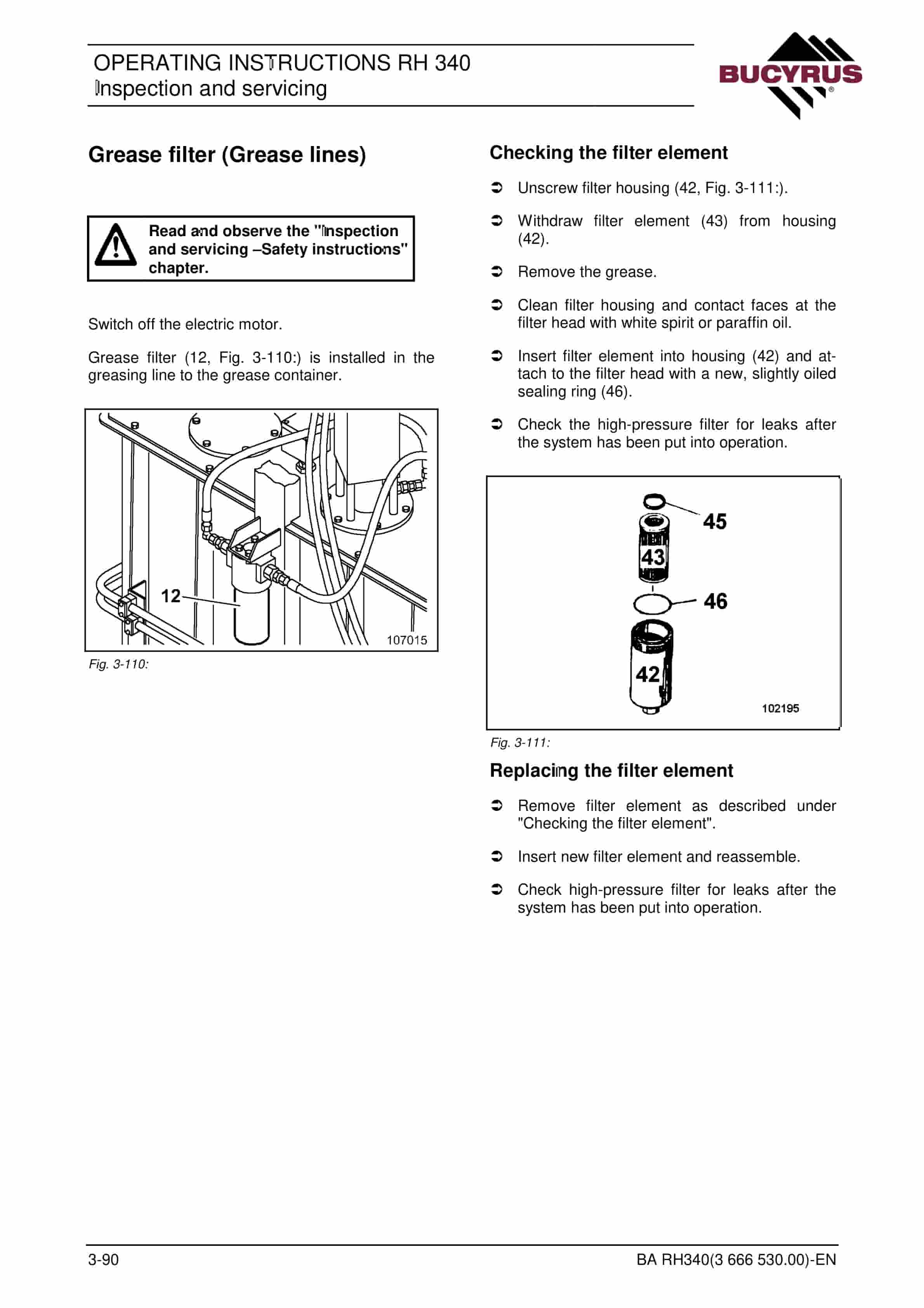 Bucyrus RH340 Hydraulic Excavator Operating Instructions 3666530 5 Bucyrus RH340 Hydraulic Excavator Operating Instructions 3666530 - Image 5