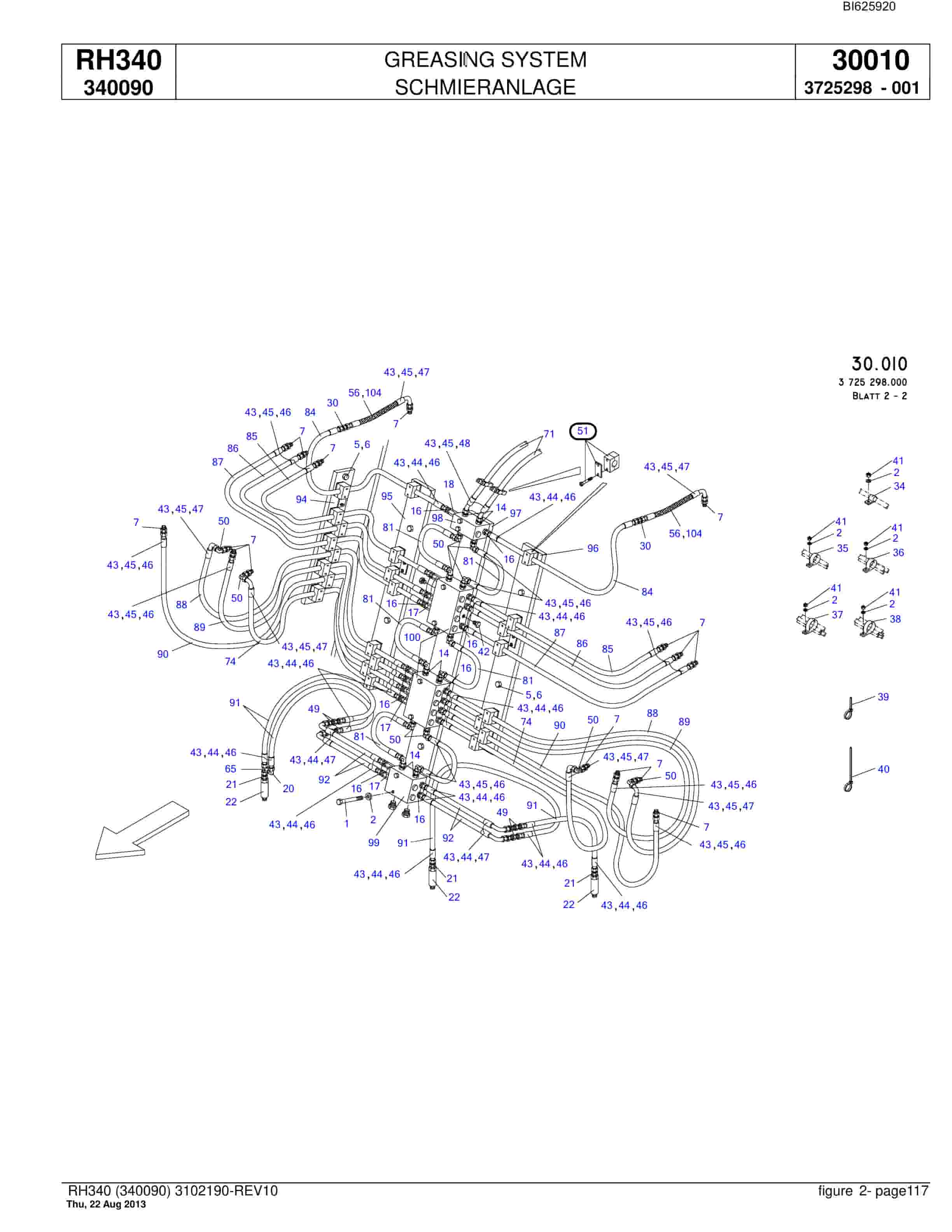 Bucyrus RH340 Hydraulic Excavator Parts Catalog BI625920-3