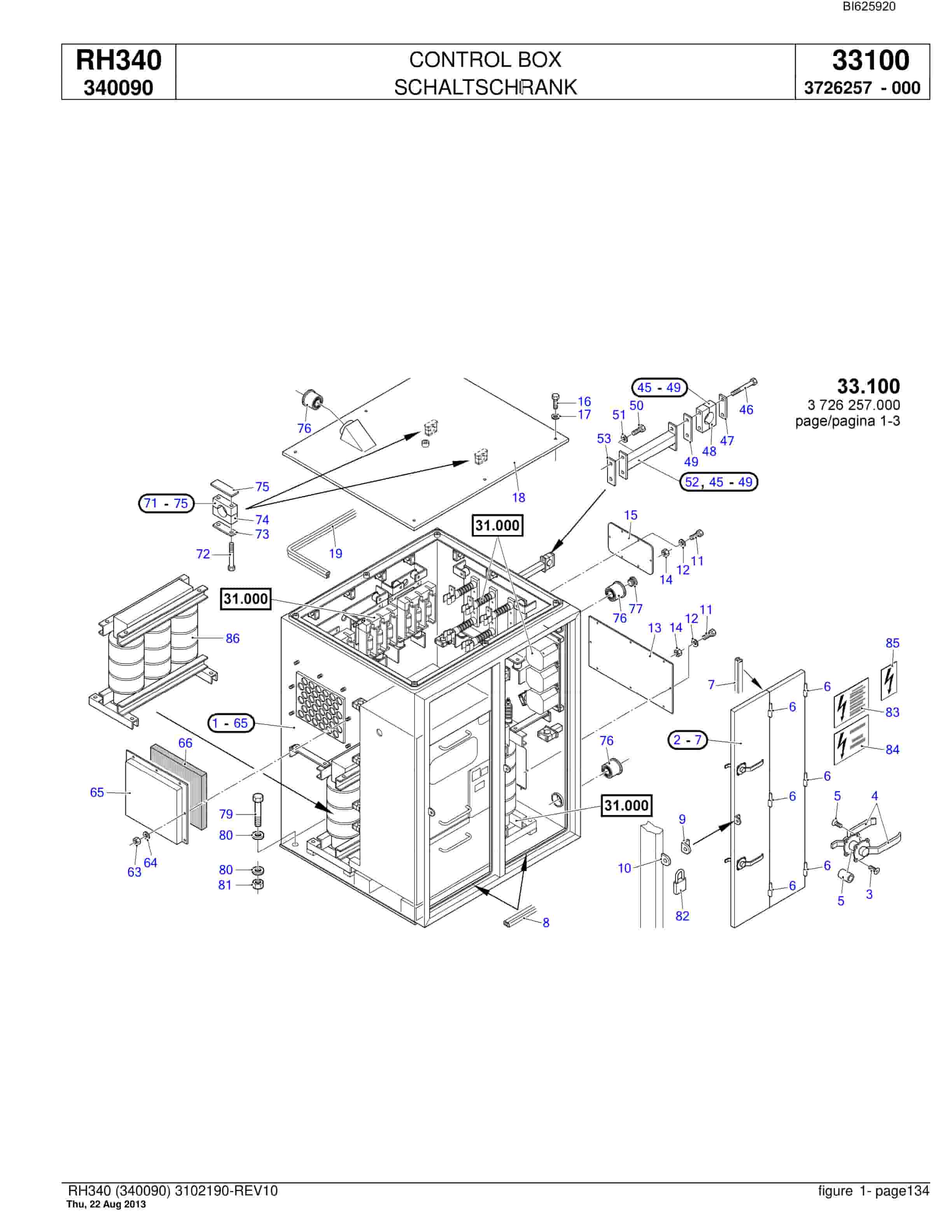 Bucyrus RH340 Hydraulic Excavator Parts Catalog BI625920-4