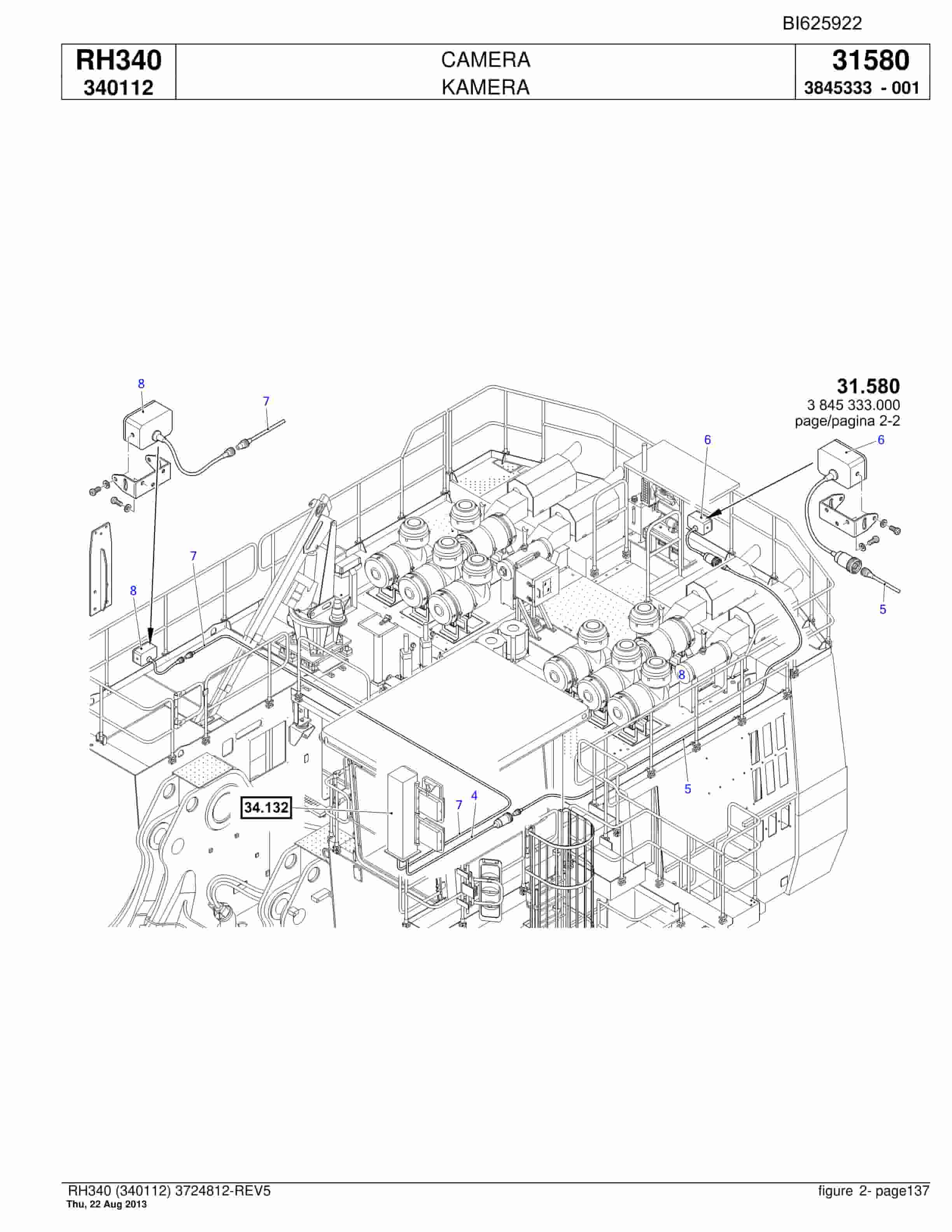 Bucyrus RH340 Hydraulic Excavator Parts Catalog BI625922-4