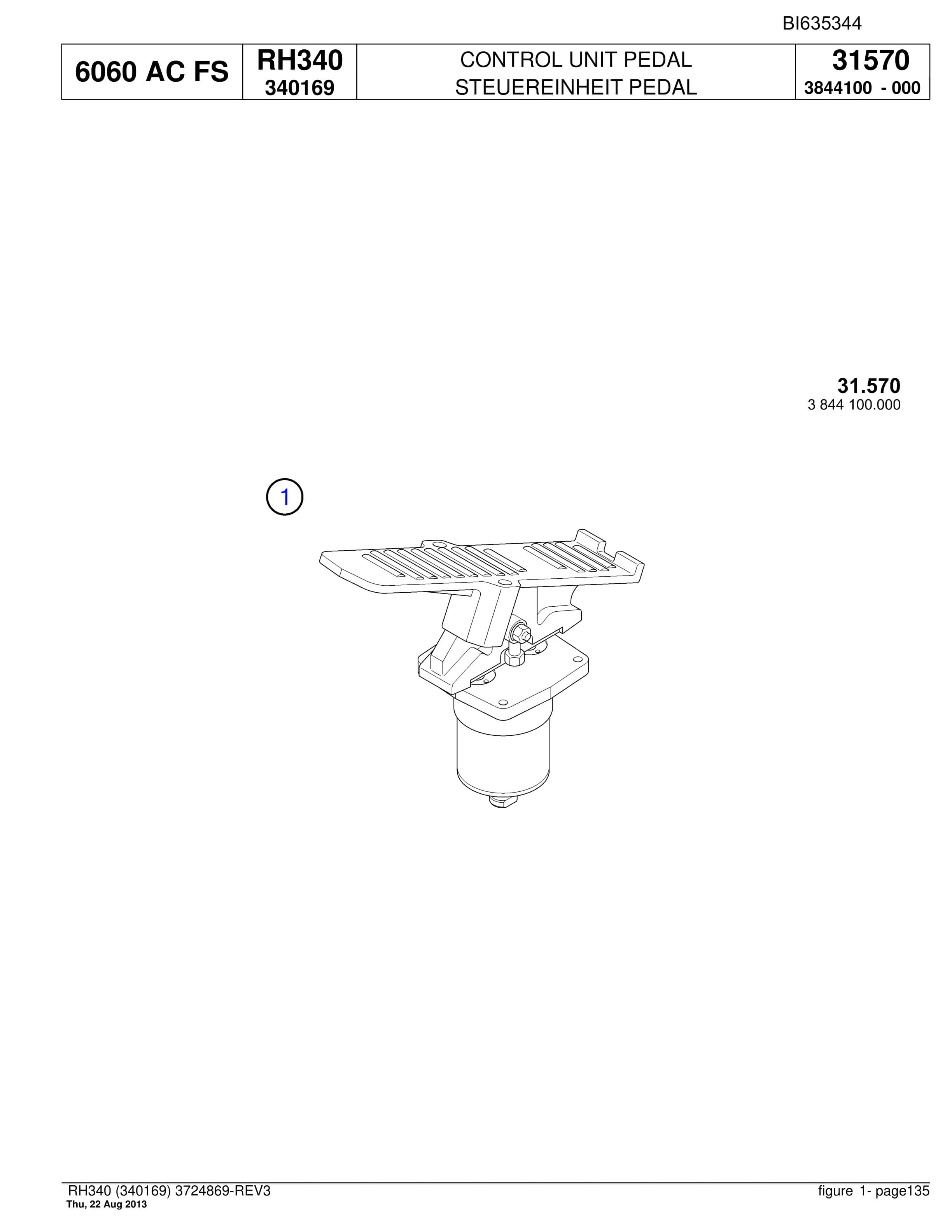 Bucyrus RH340 Hydraulic Excavator Parts Catalog BI635344-4