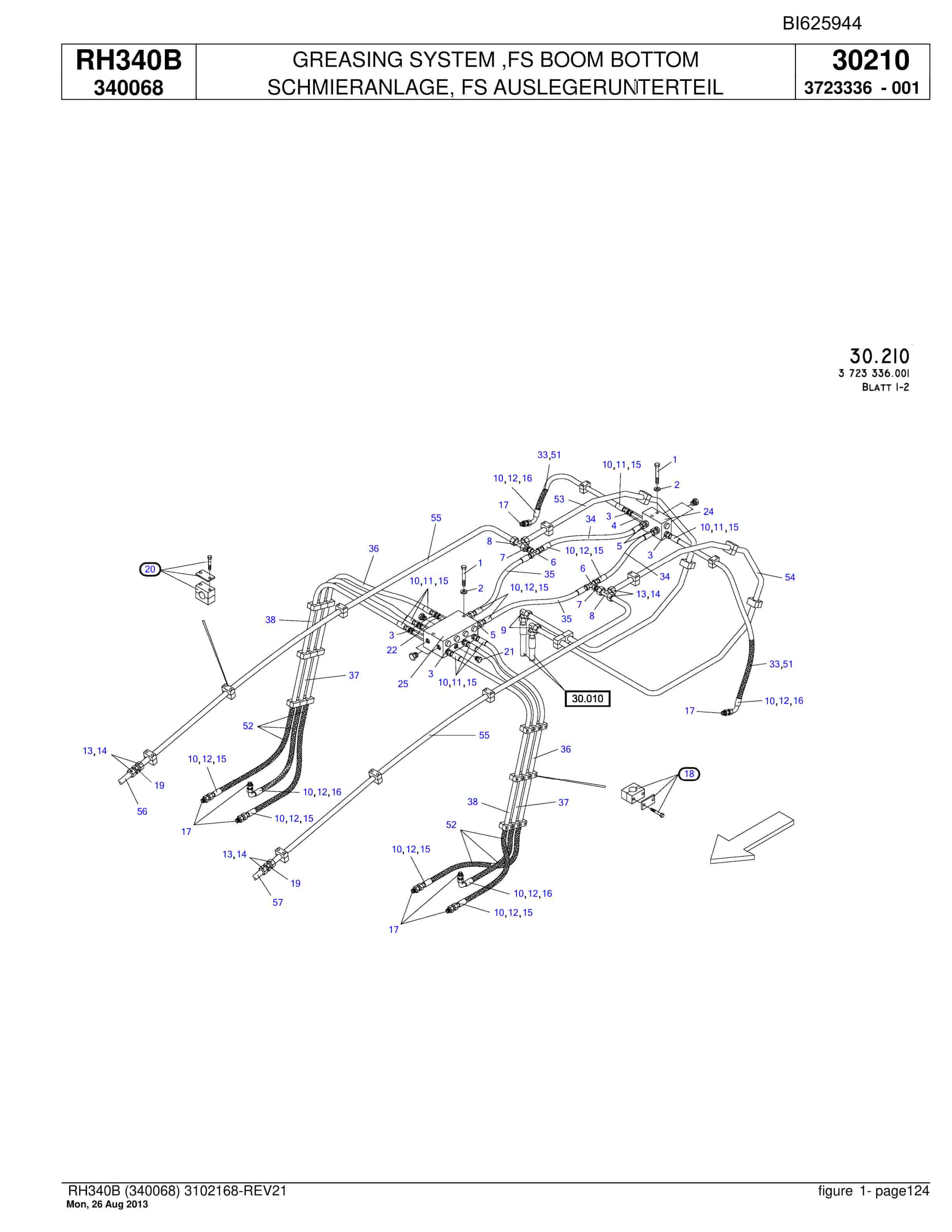 Bucyrus RH340B Hydraulic Excavator Parts Catalog BI625944-4