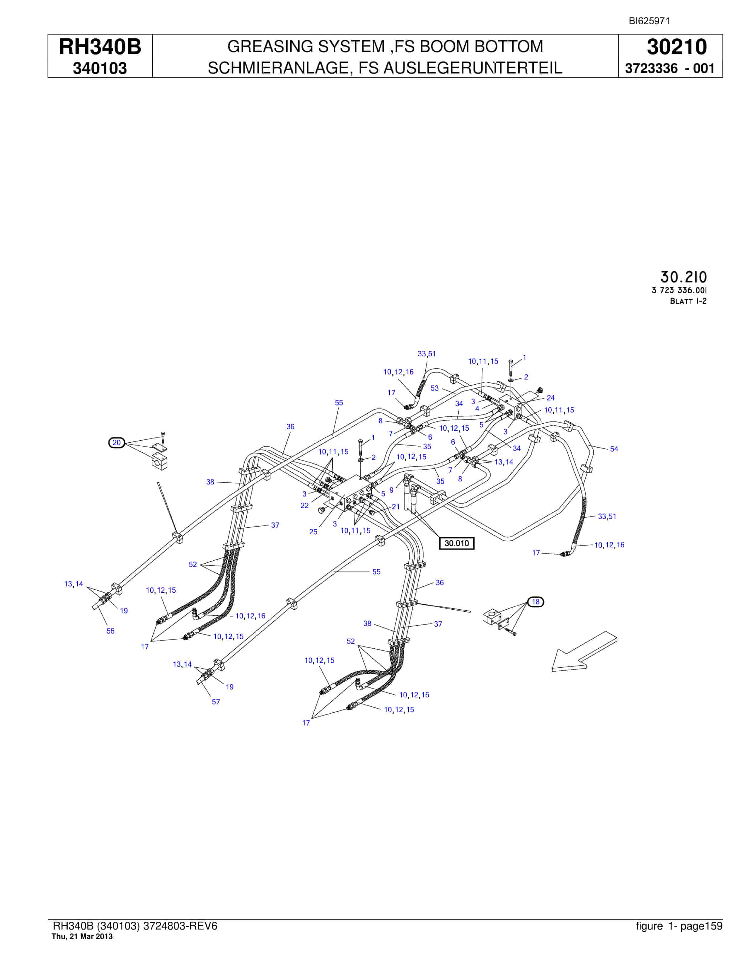 Bucyrus RH340B Hydraulic Excavator Parts Catalog BI625971-4