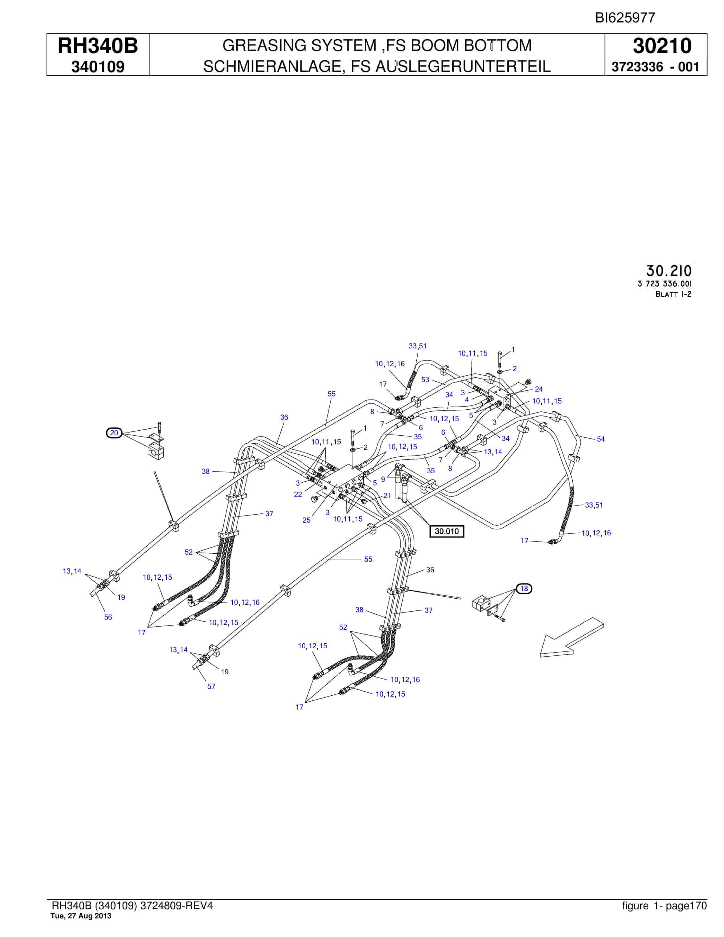 Bucyrus RH340B Hydraulic Excavator Parts Catalog BI625977-4
