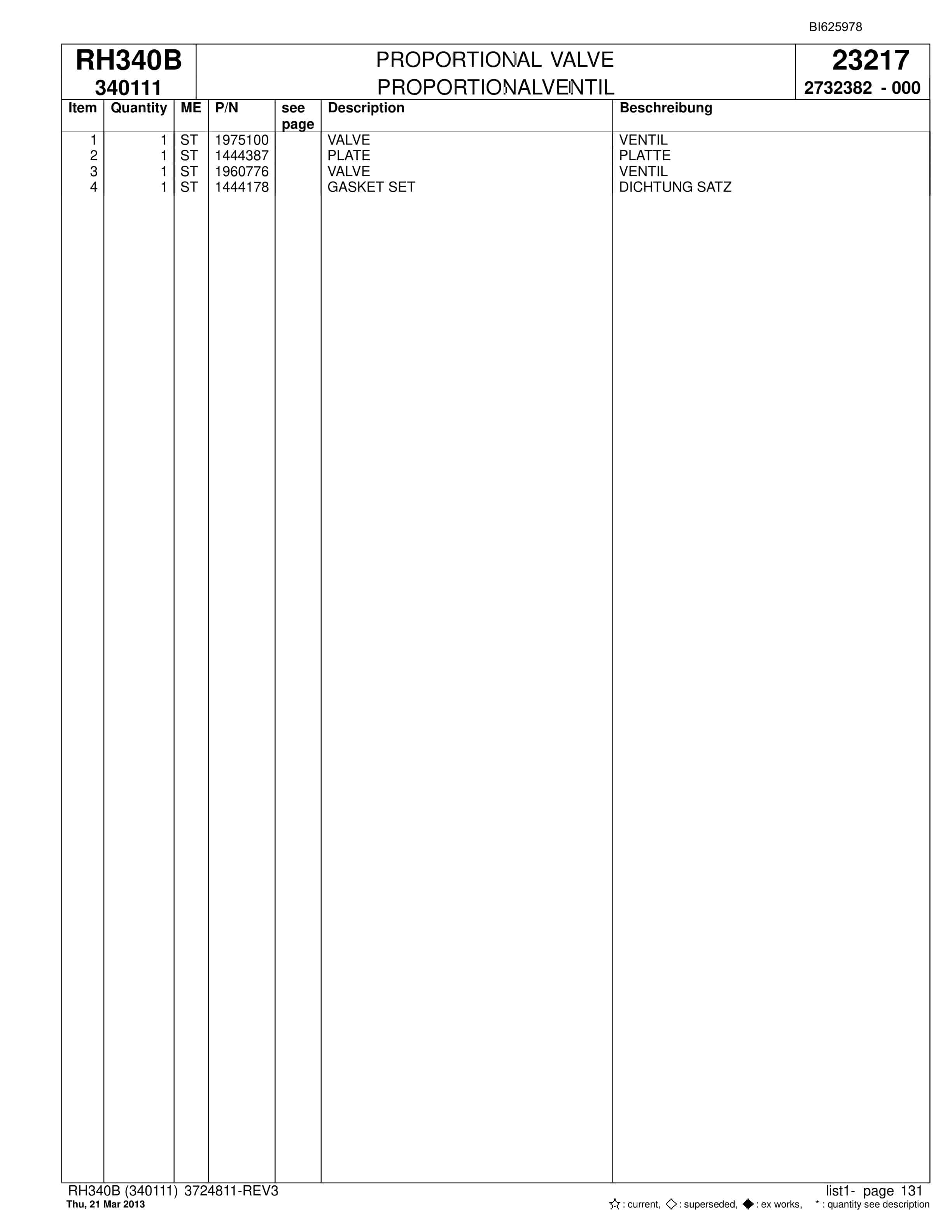 Bucyrus RH340B Hydraulic Excavator Parts Catalog BI625978-3