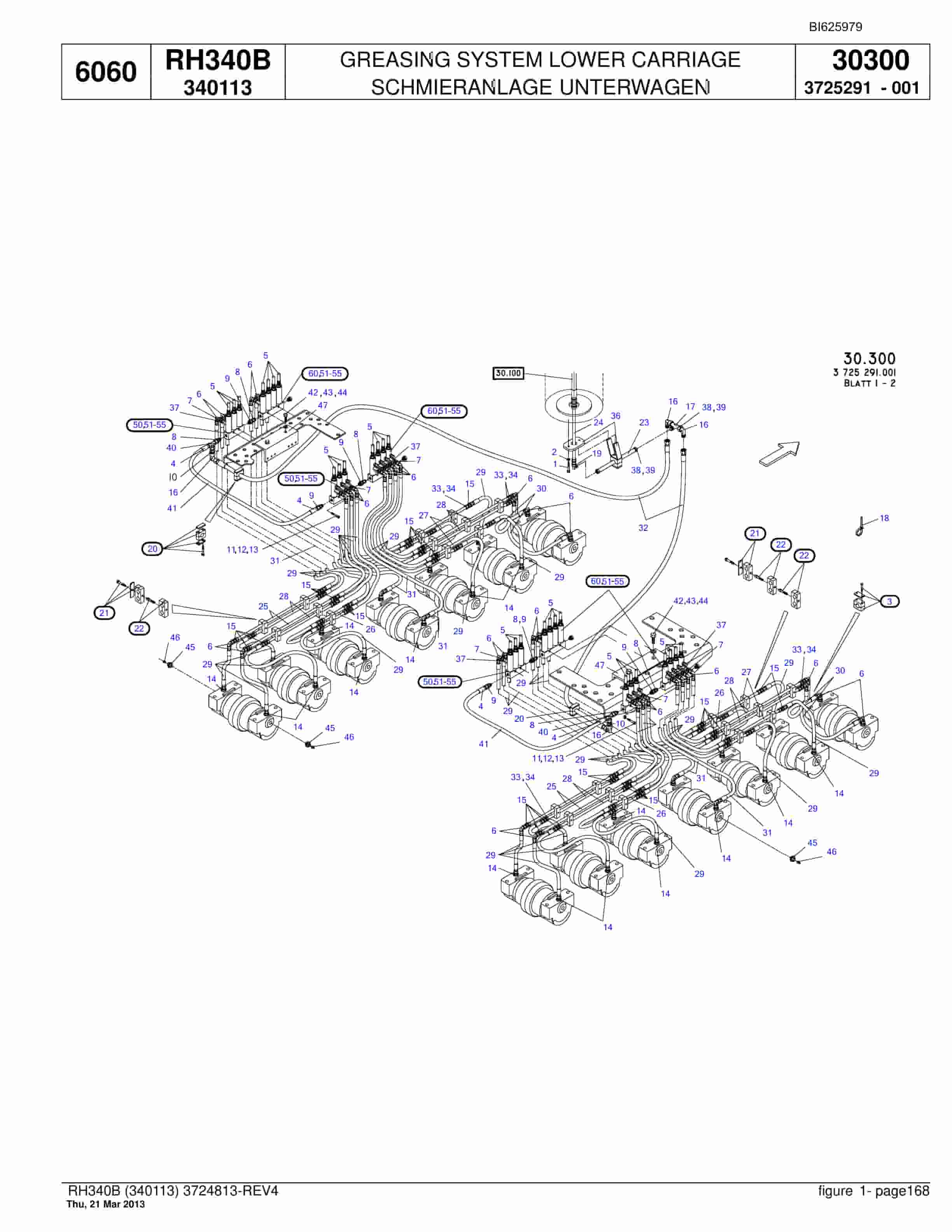 Bucyrus RH340B Hydraulic Excavator Parts Catalog BI625979-5