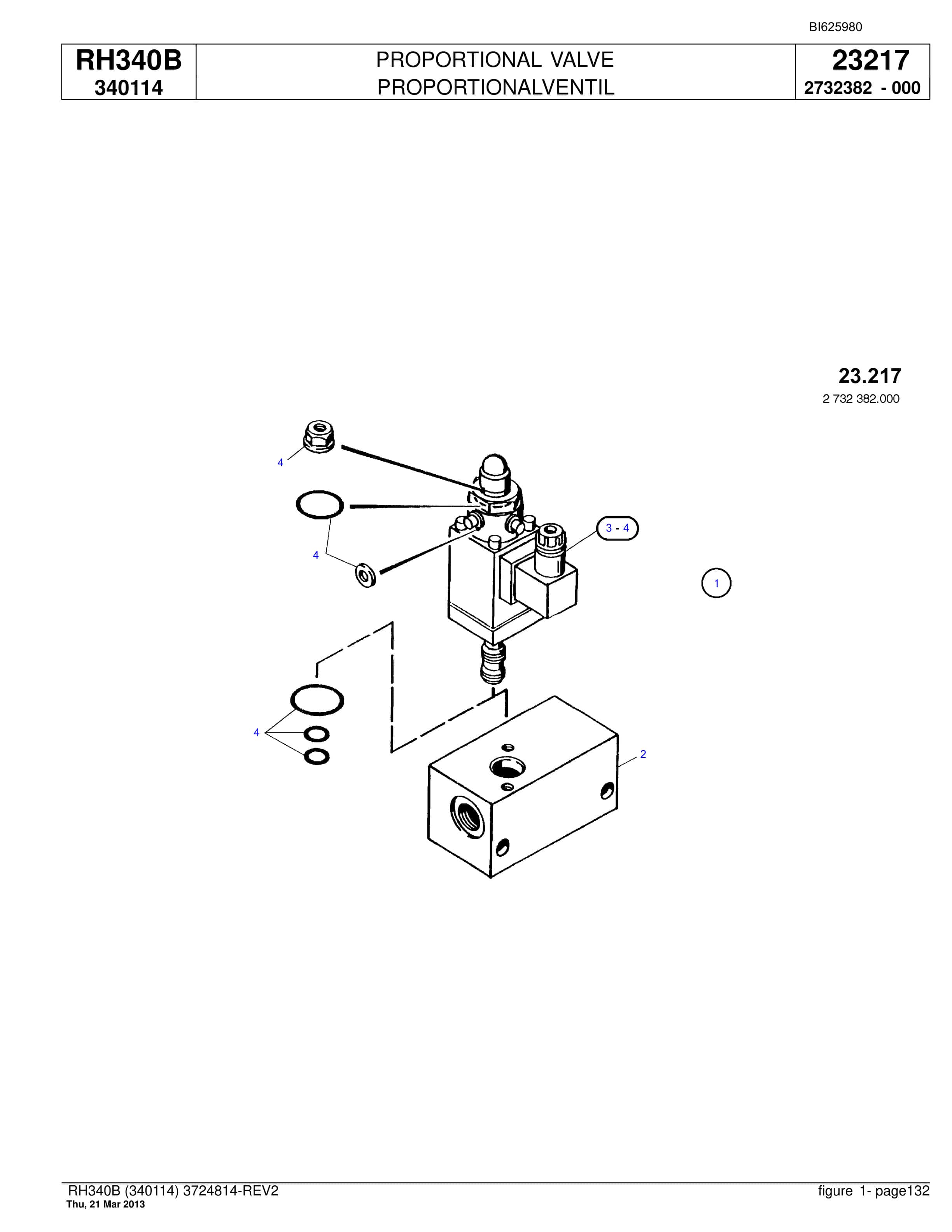 Bucyrus RH340B Hydraulic Excavator Parts Catalog BI625980-3