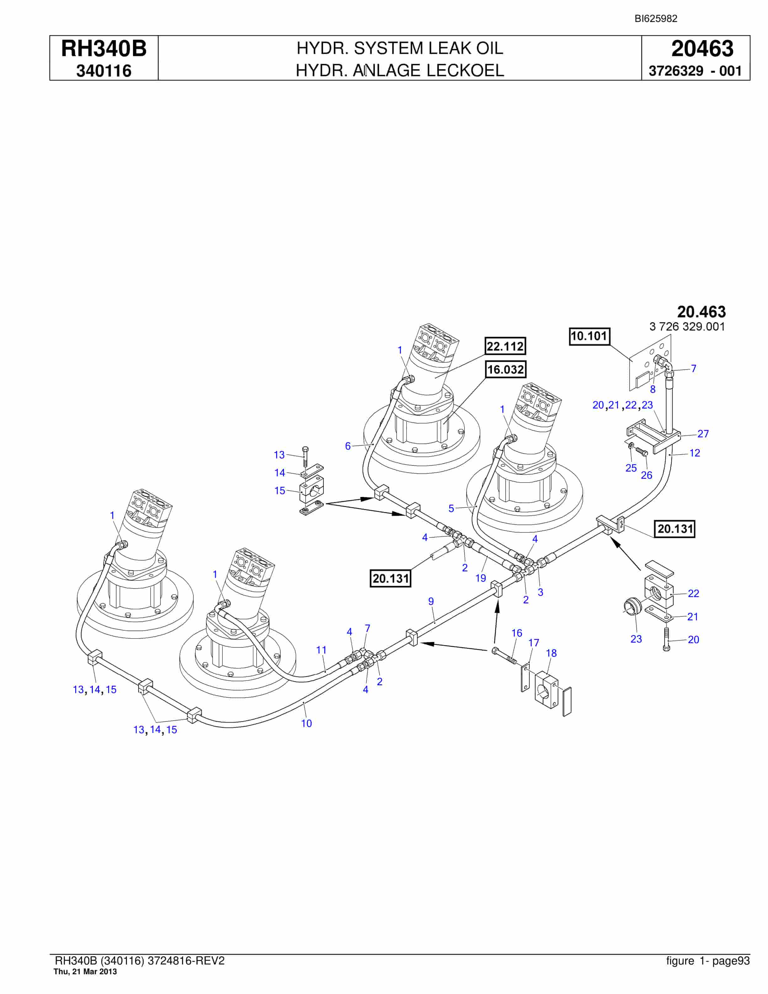 Bucyrus RH340B Hydraulic Excavator Parts Catalog BI625982-2