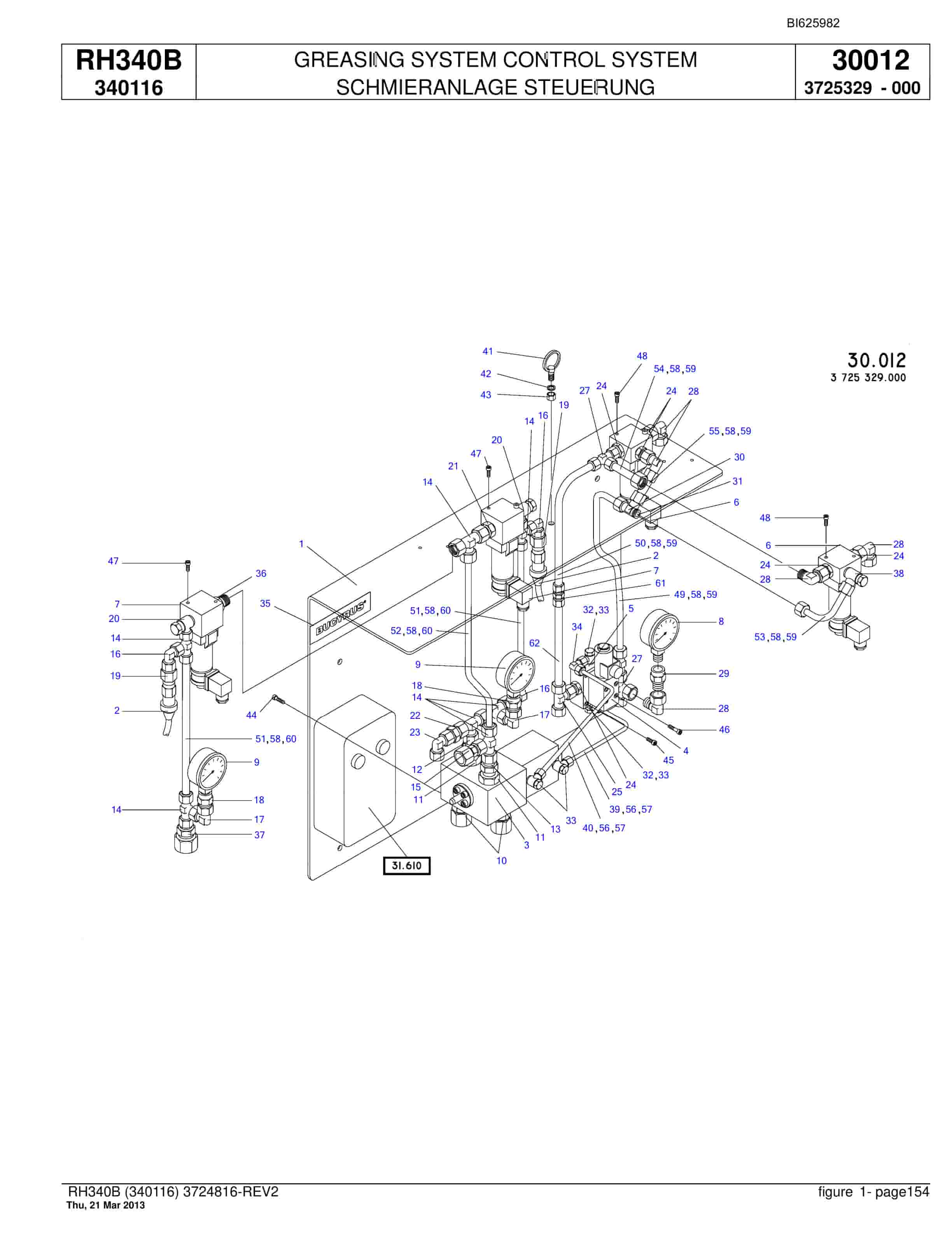 Bucyrus RH340B Hydraulic Excavator Parts Catalog BI625982-4