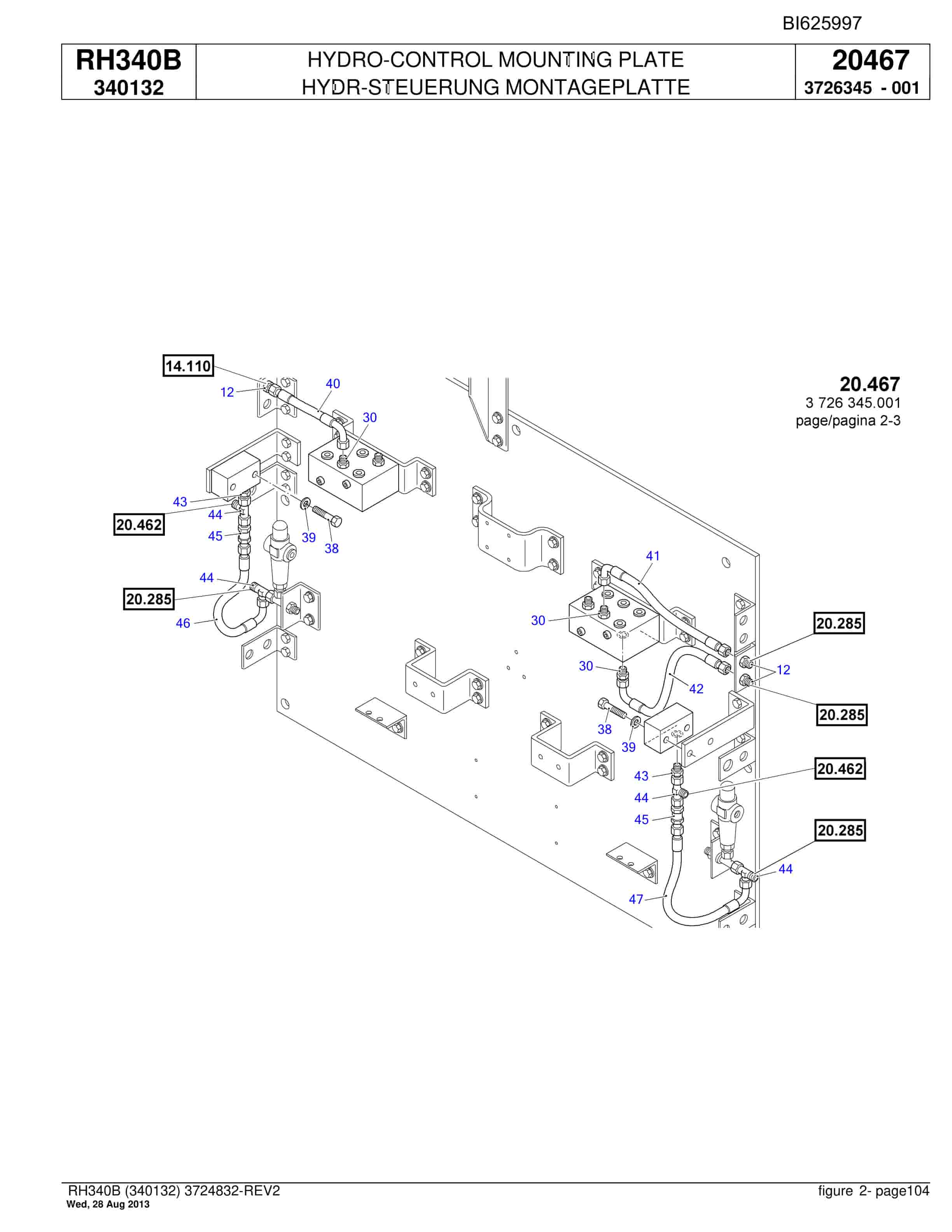 Bucyrus RH340B Hydraulic Excavator Parts Catalog BI625997-2