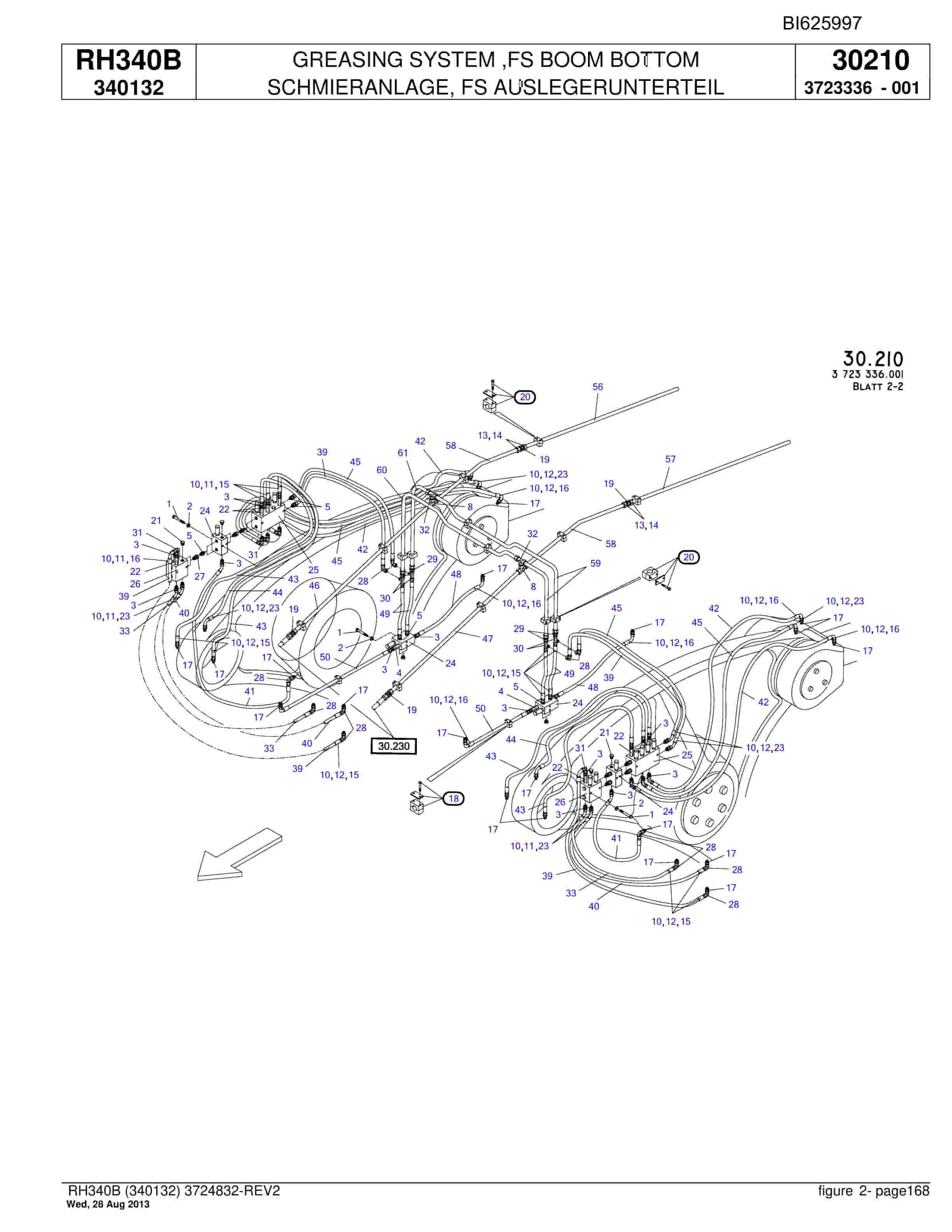 Bucyrus RH340B Hydraulic Excavator Parts Catalog BI625997-4
