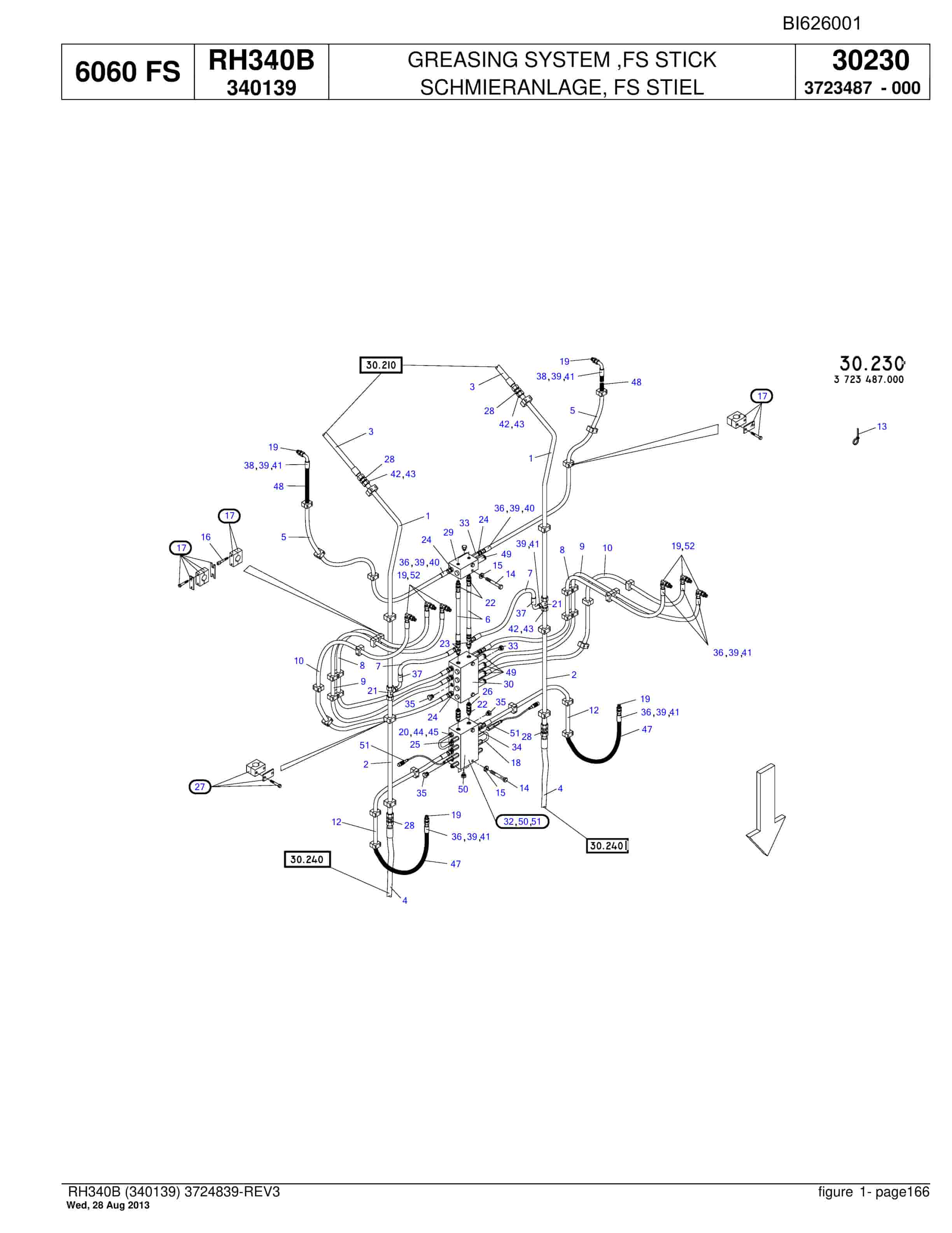 Bucyrus RH340B Hydraulic Excavator Parts Catalog BI626001-4